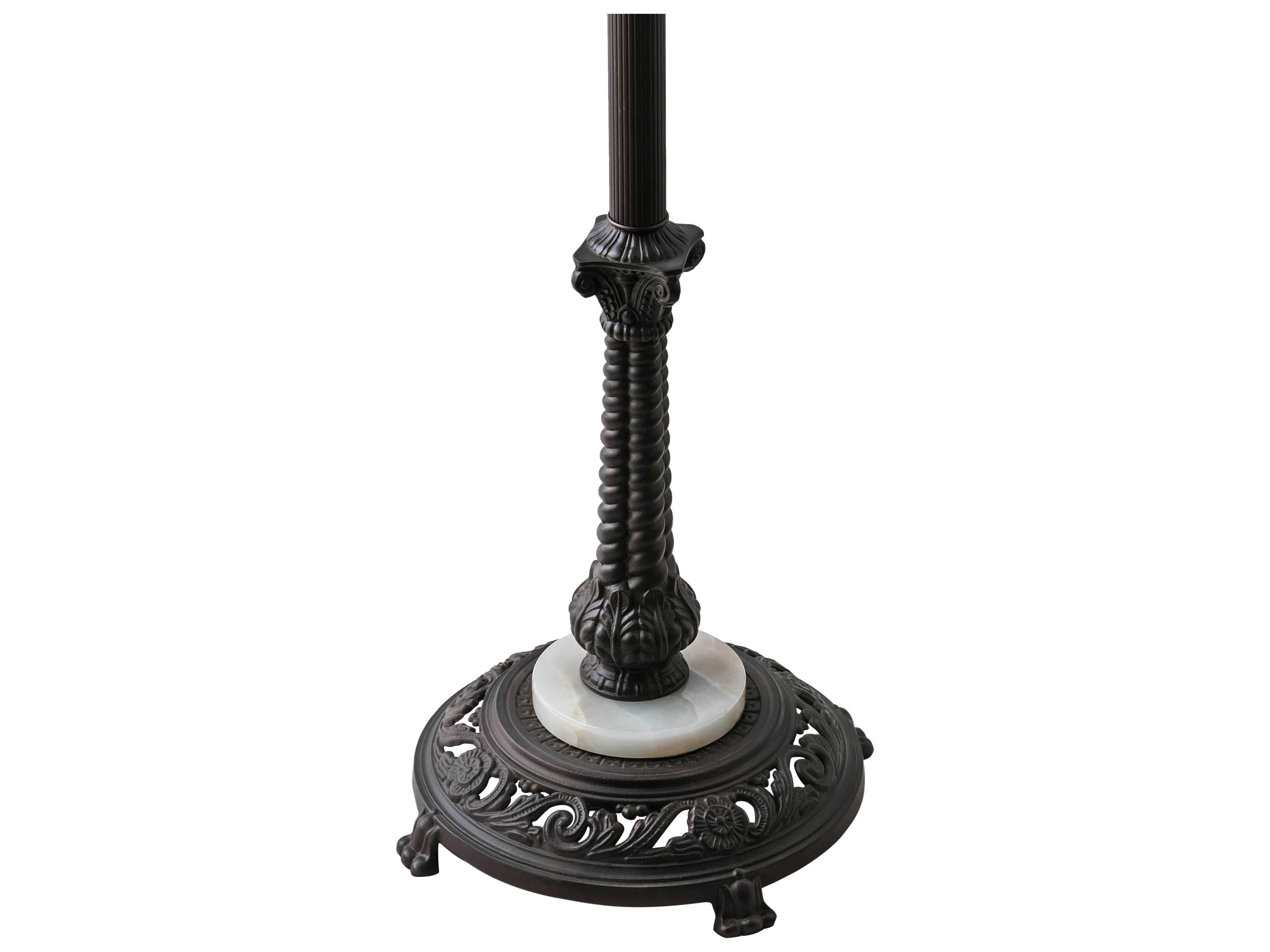 Meyda Tiffany Candice Glass Mahogany Bronze Floor Lamp