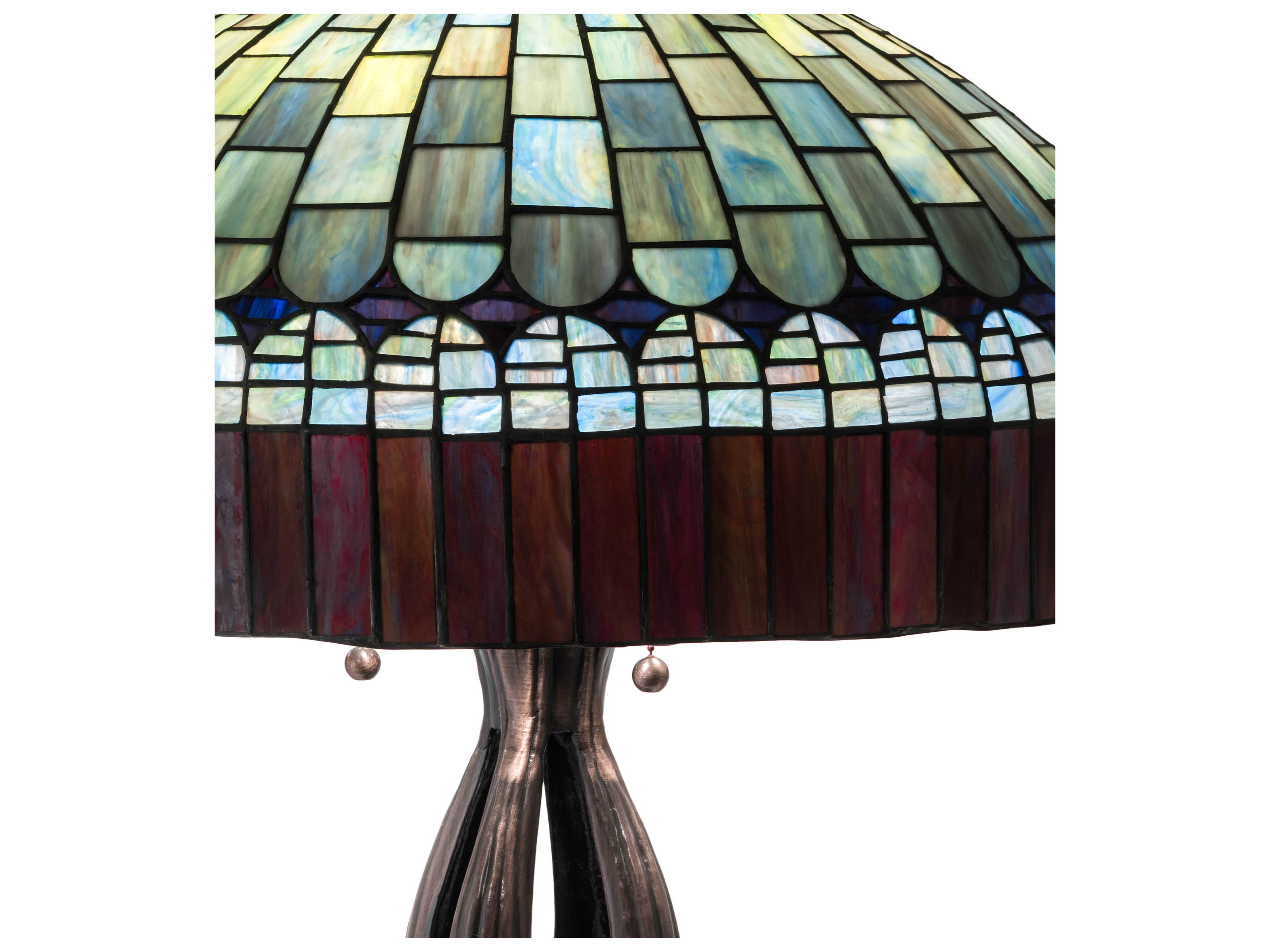 Meyda Tiffany Candice Glass Mahogany Bronze Buffet Lamp