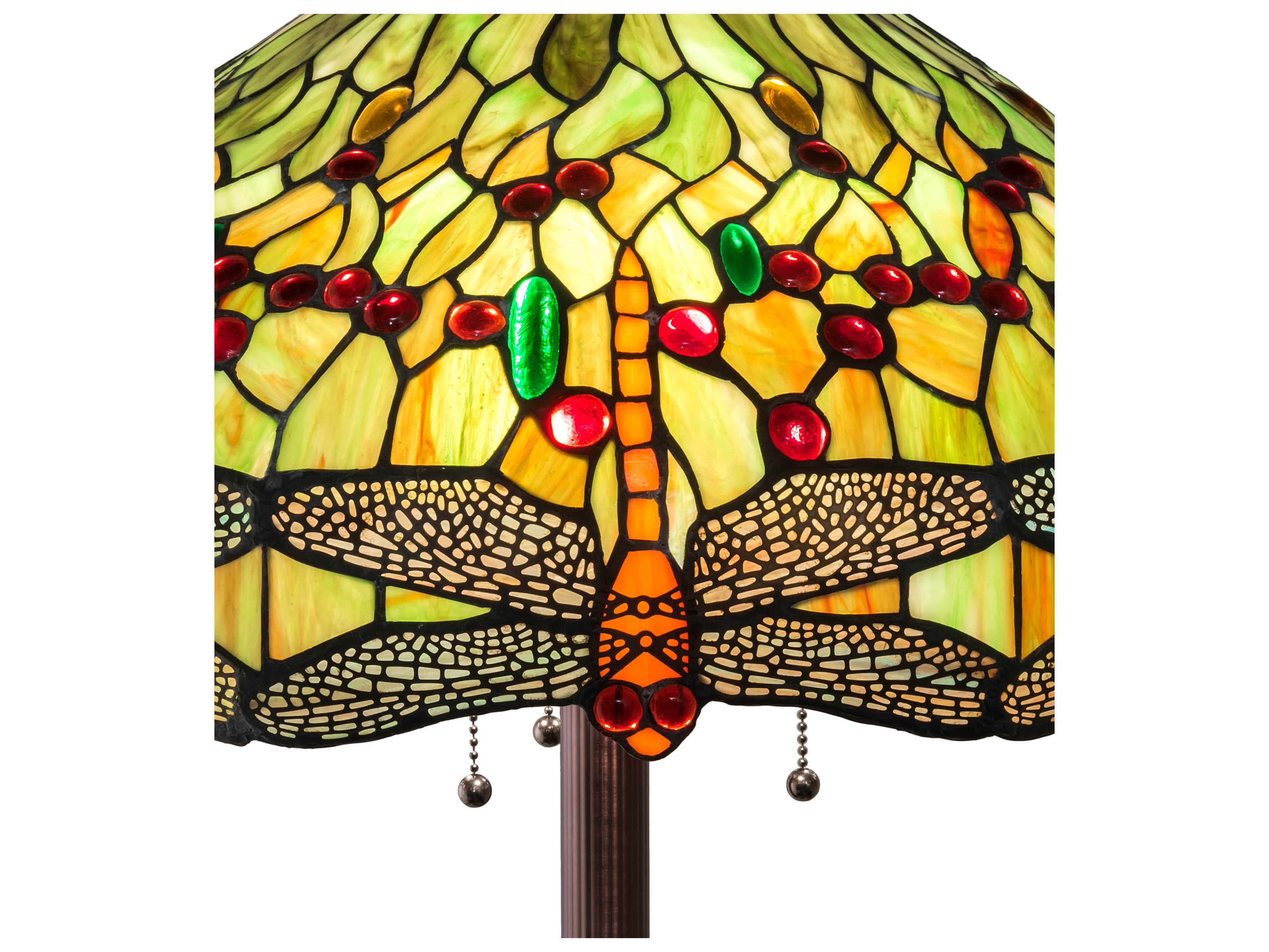 Meyda Tiffany Hanginghead Dragonfly Glass Mahogany Bronze Brass Floor Lamp