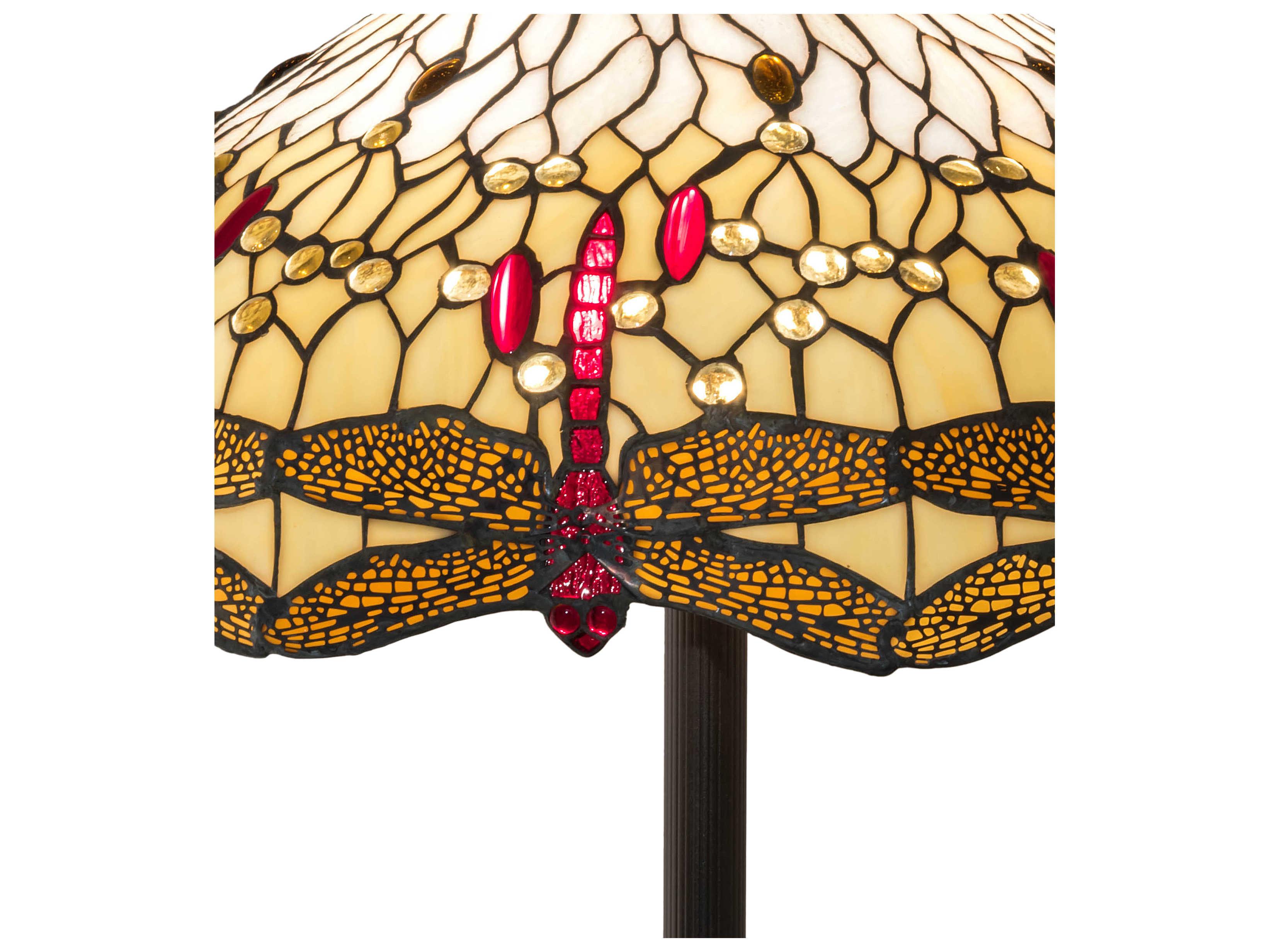Meyda Tiffany Hanginghead Dragonfly Glass Mahogany Bronze Floor Lamp