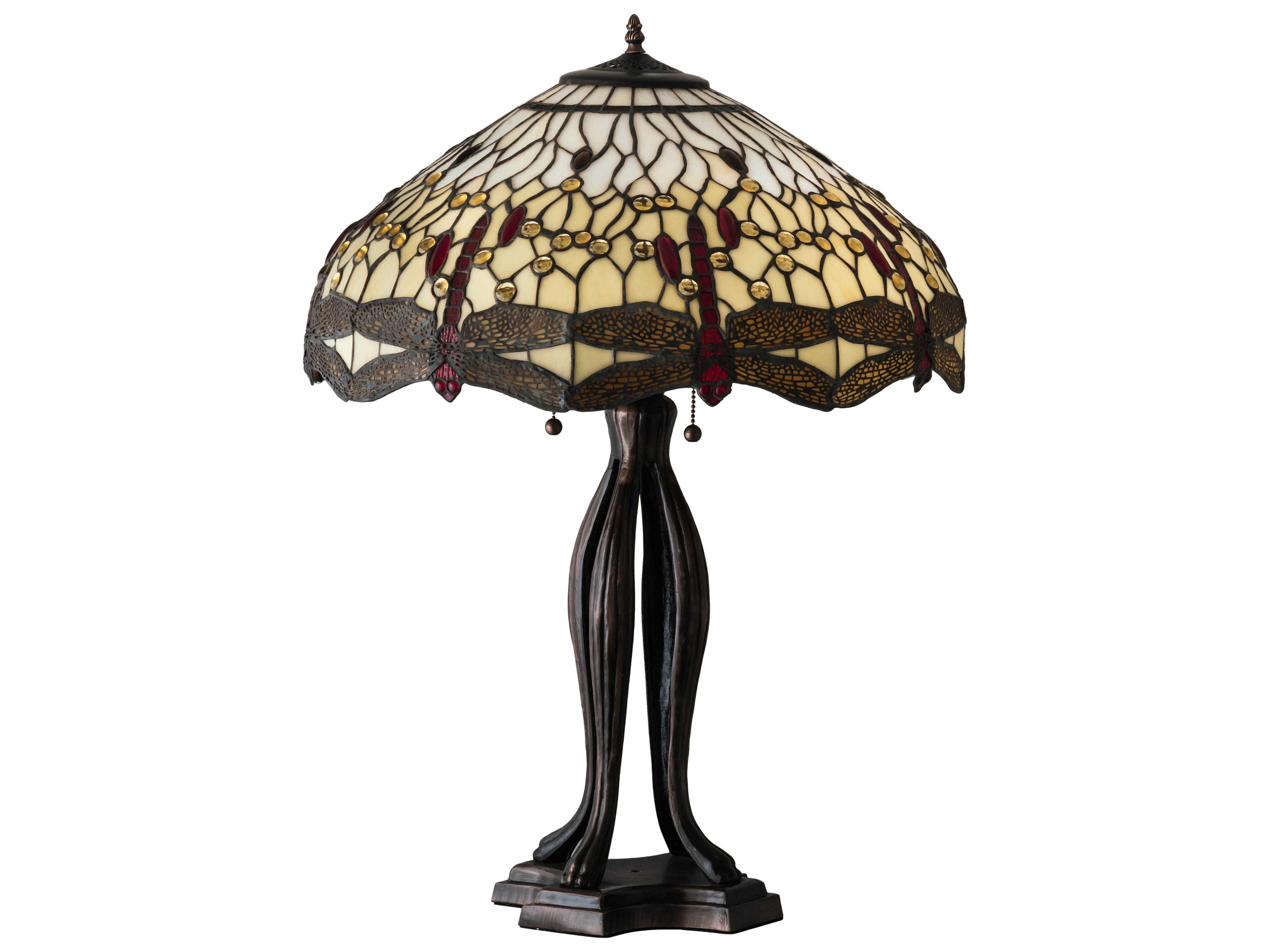 Meyda Tiffany Hanginghead Dragonfly Glass Mahogany Bronze Buffet Lamp