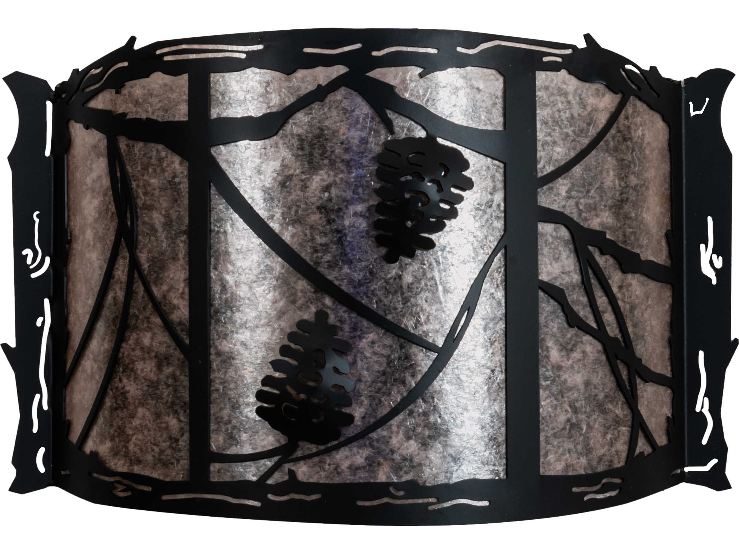 Meyda Whispering Pines 2-Light Solar Black Wall Sconce