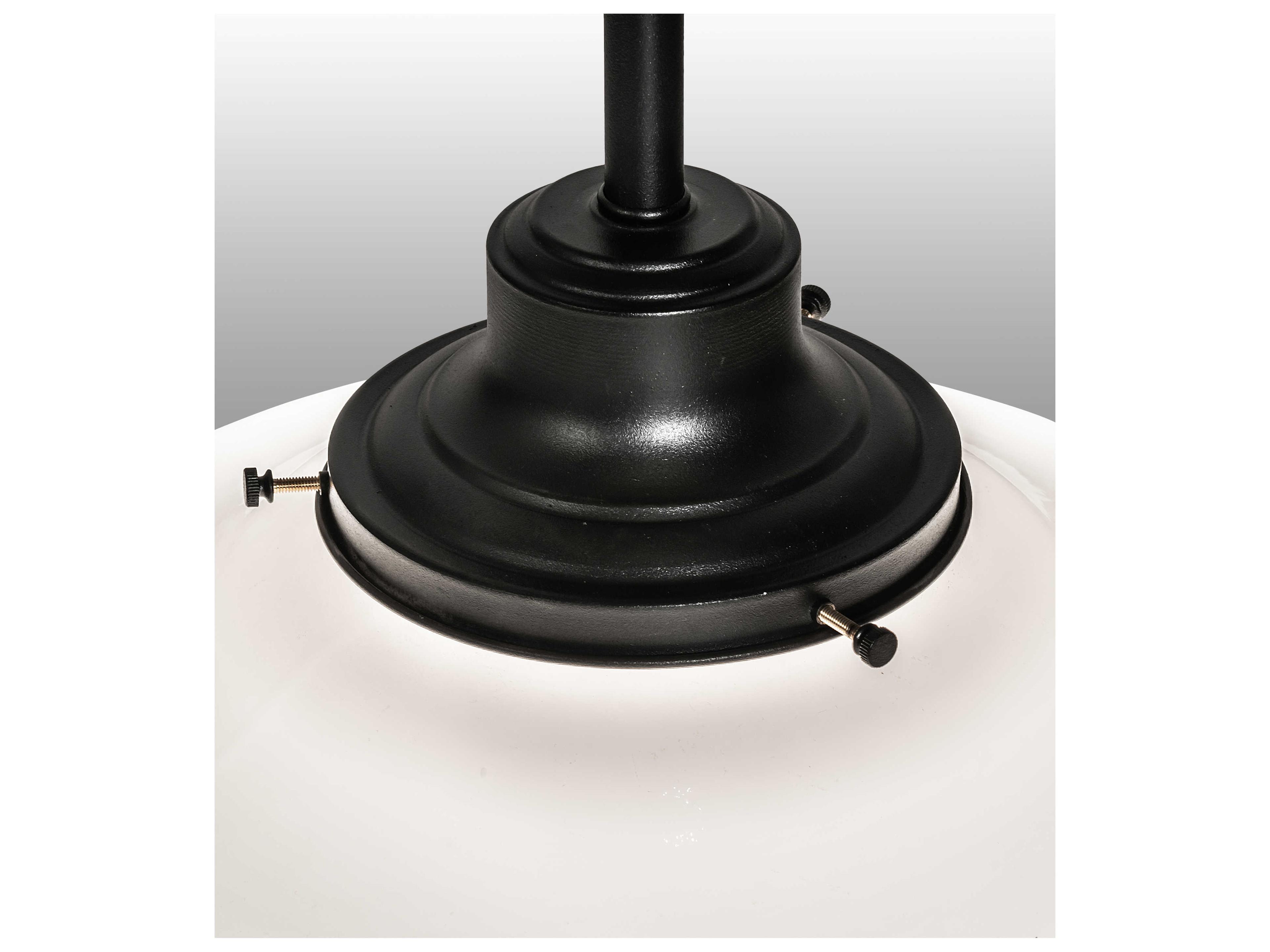 Meyda Revival Schoolhouse 1-Light Textured Black Glass Pendant