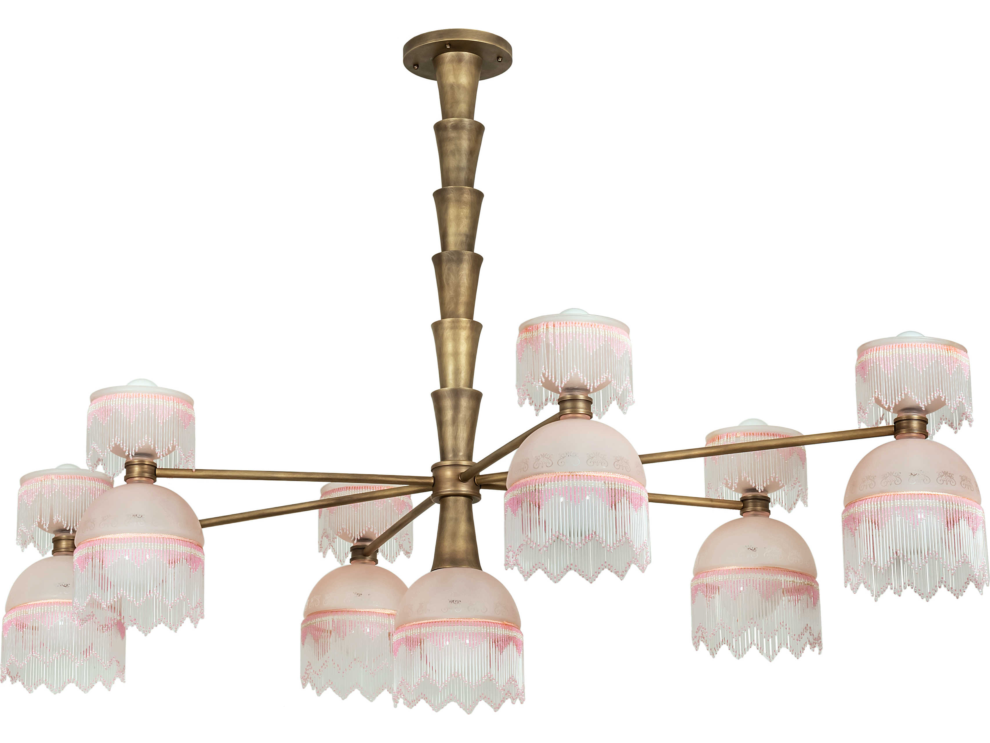 Meyda Lex 7 6 Light Brass Tint Glass Sputnik Island Pendant