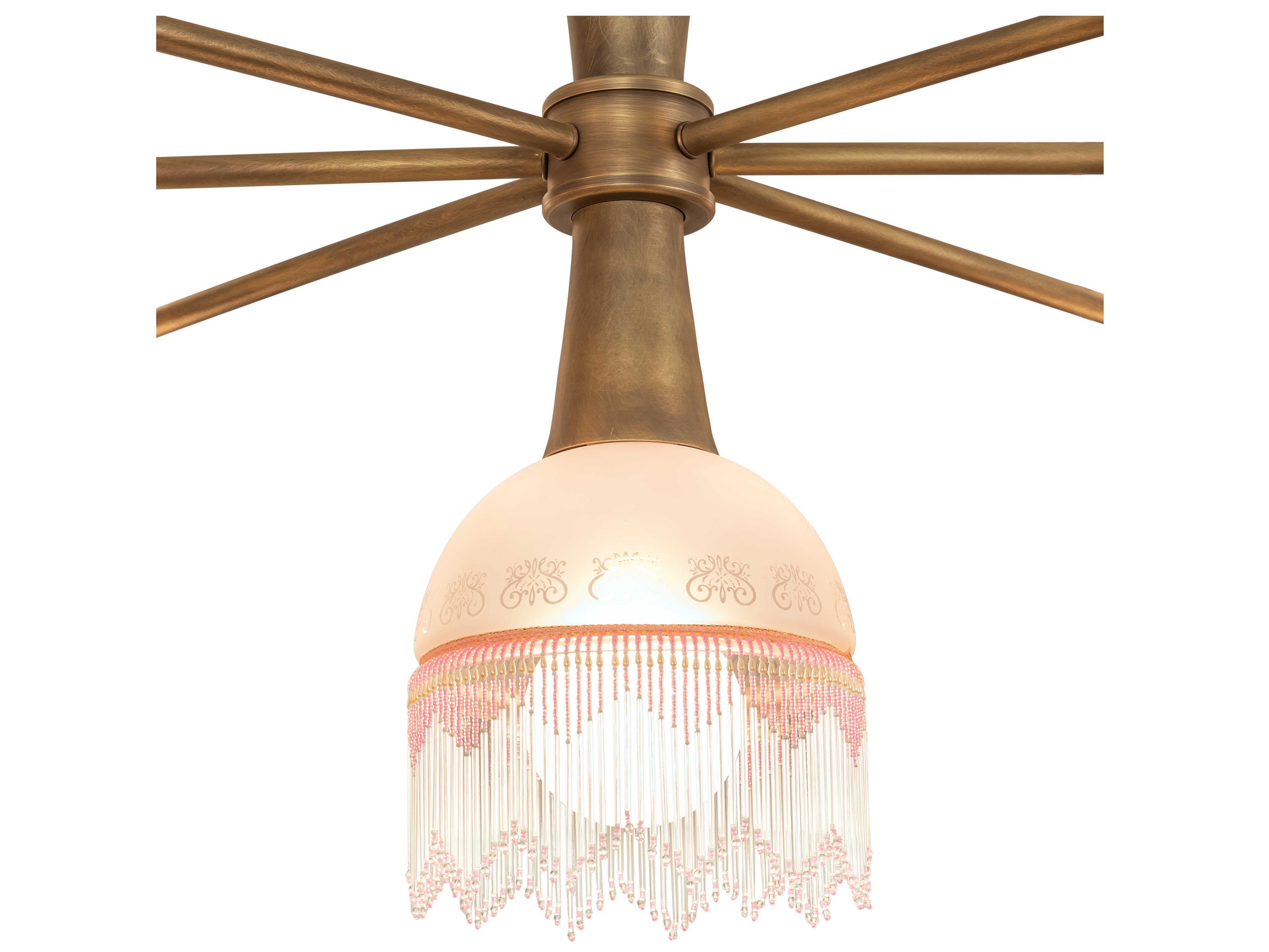 Meyda Lex 7 6 Light Brass Tint Glass Sputnik Island Pendant