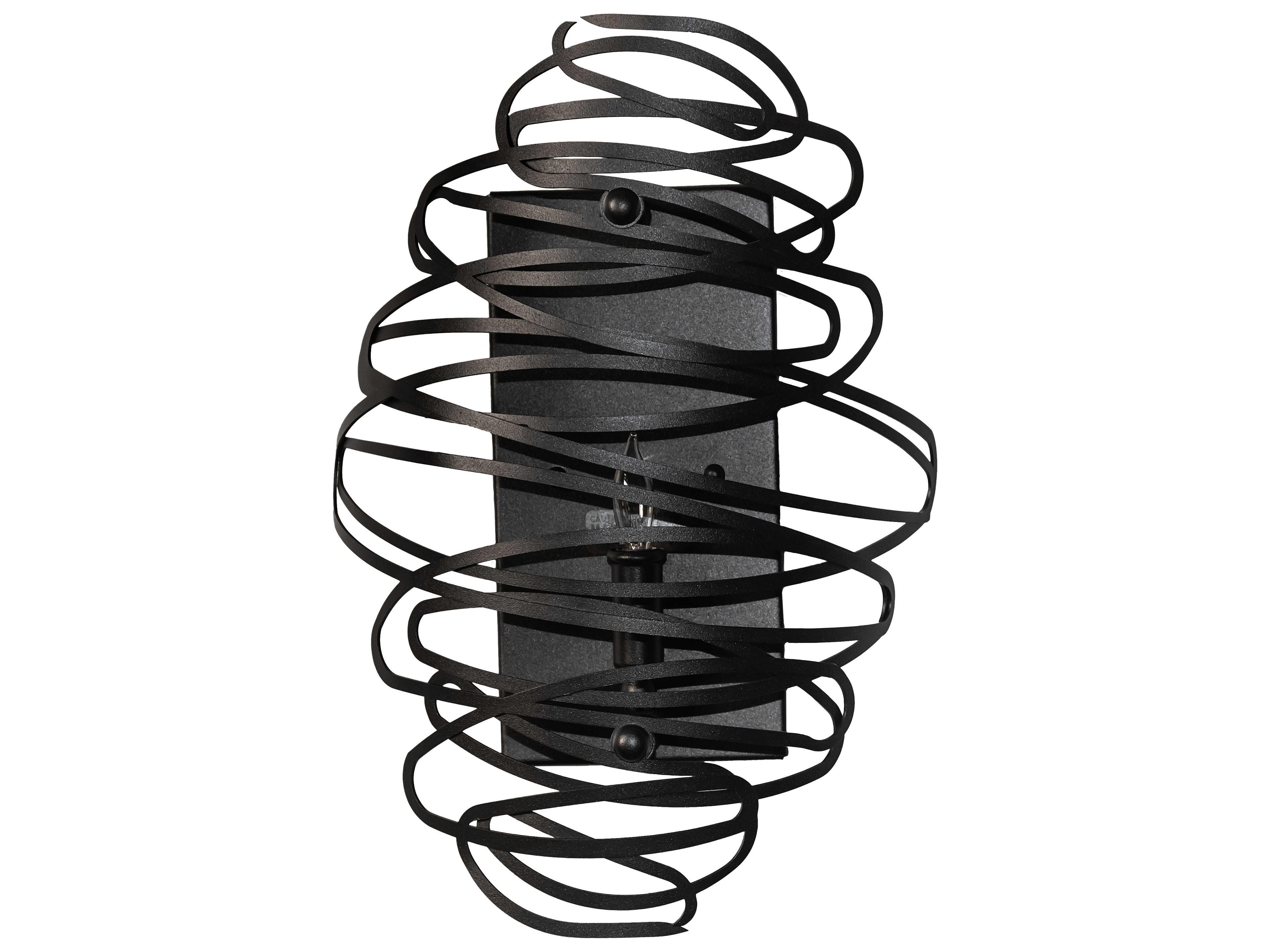 Meyda Cyclone 1-Light Black Wall Sconce