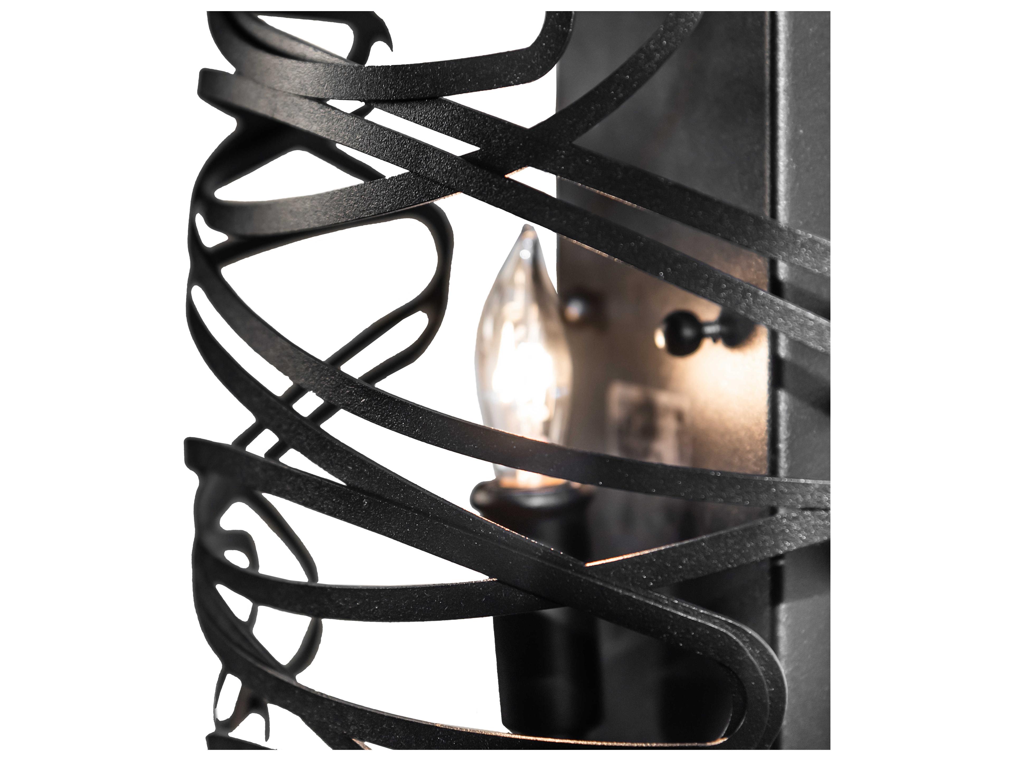 Meyda Cyclone 1-Light Black Wall Sconce