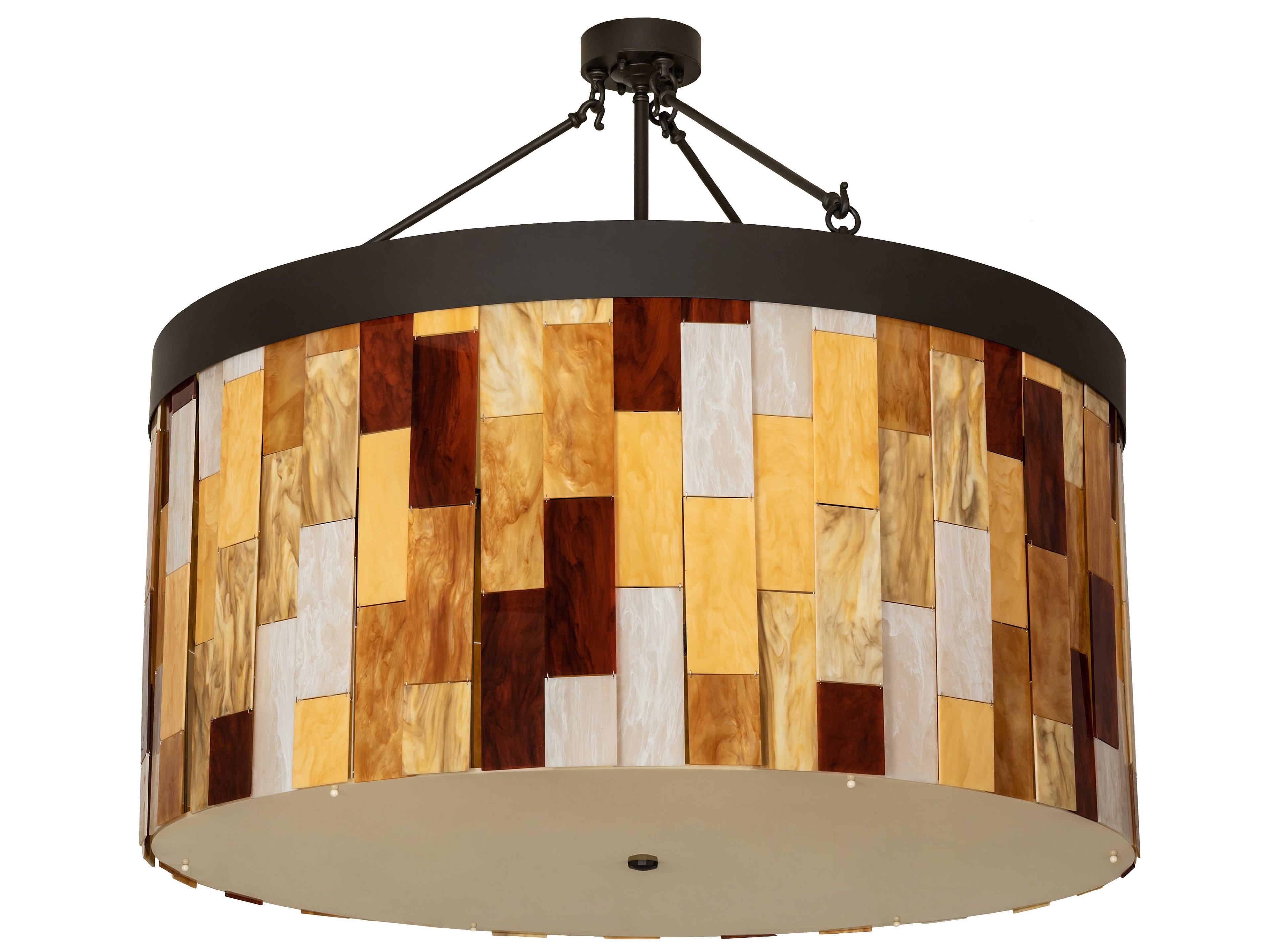 Meyda Cilindro 6-Light Oil Rubbed Bronze Glass LED Semi Flush Mount