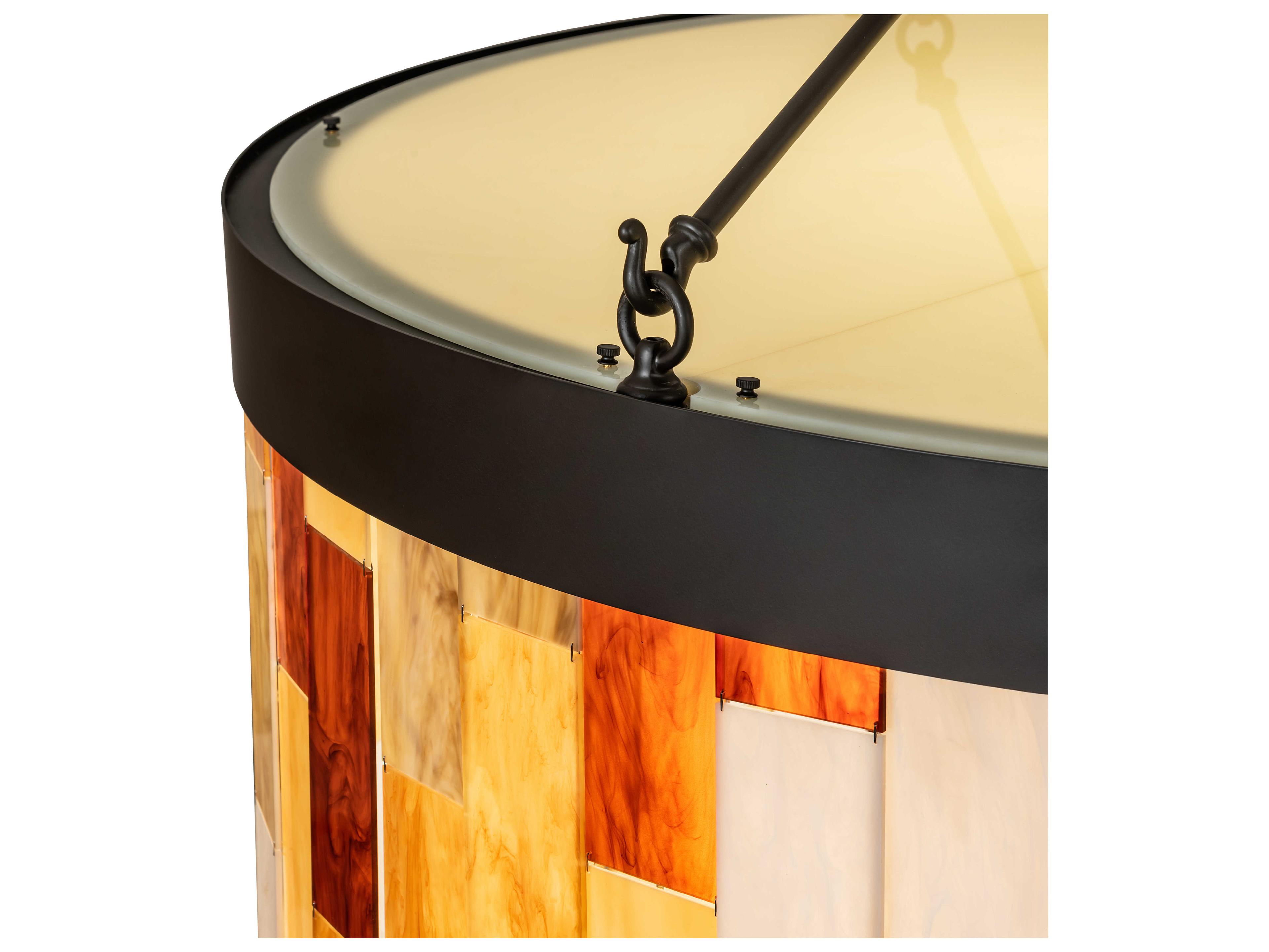 Meyda Cilindro 6-Light Oil Rubbed Bronze Glass LED Semi Flush Mount