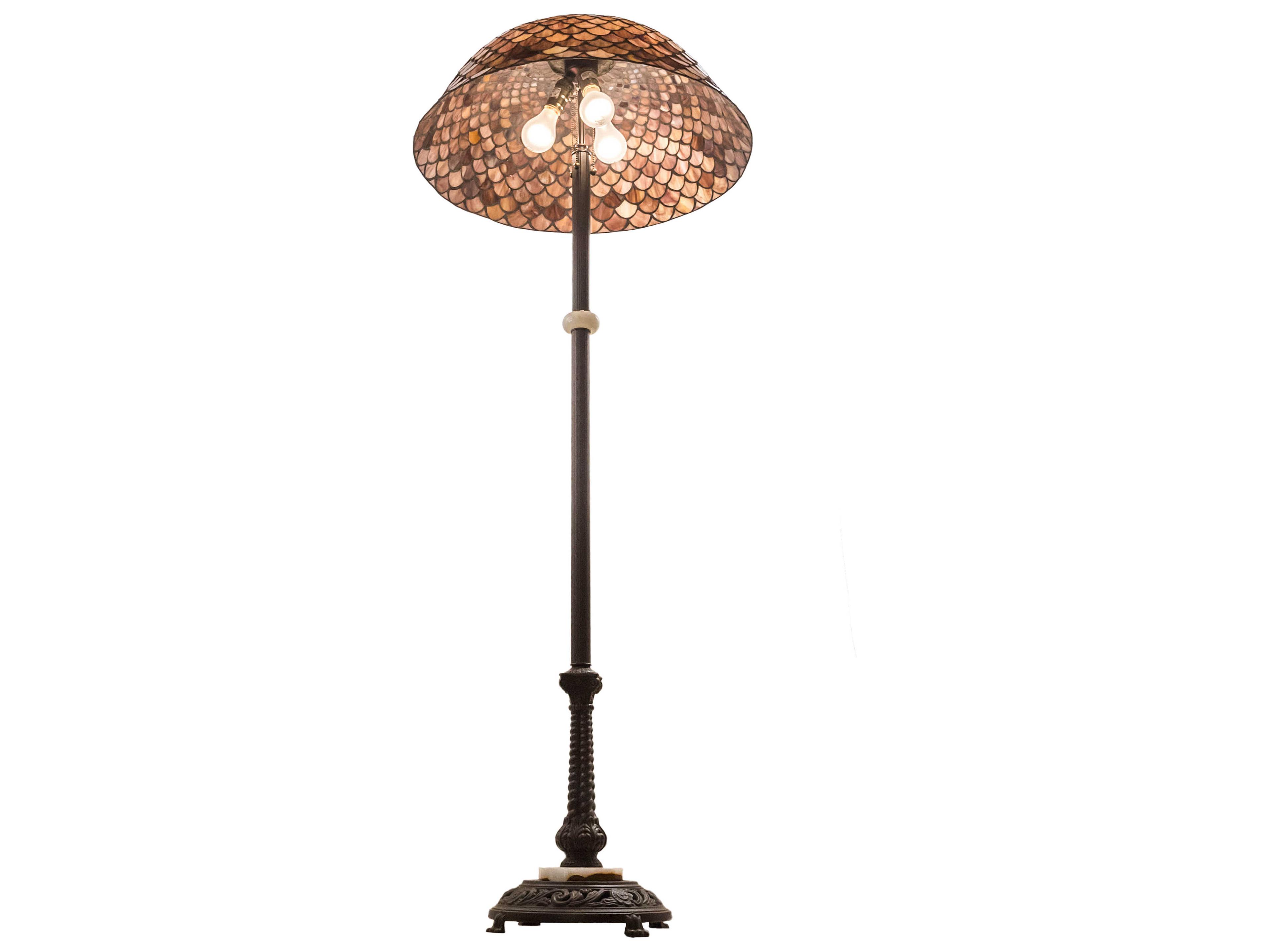 Meyda Fishscale Glass Tiffany Mahogany Bronze Floor Lamp