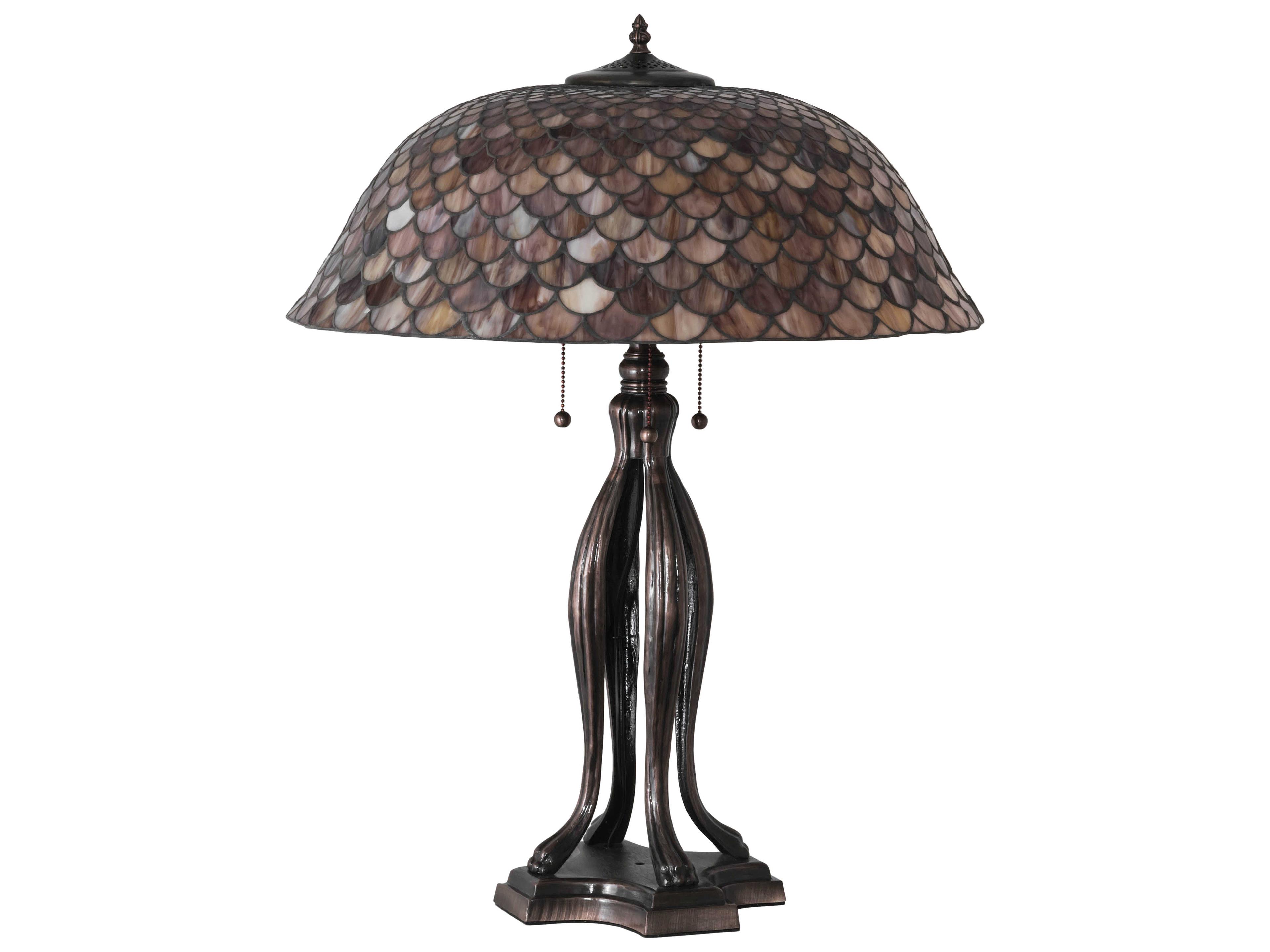 Meyda Fishscale Glass Tiffany Mahogany Bronze Buffet Lamp