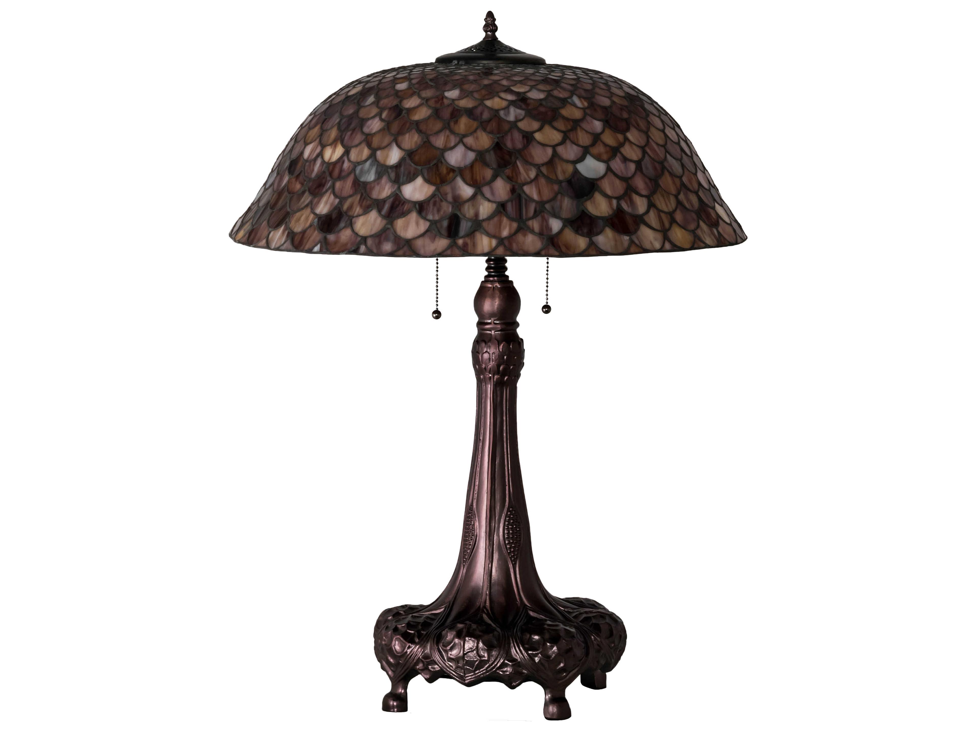 Meyda Fishscale Glass Tiffany Mahogany Bronze Buffet Lamp