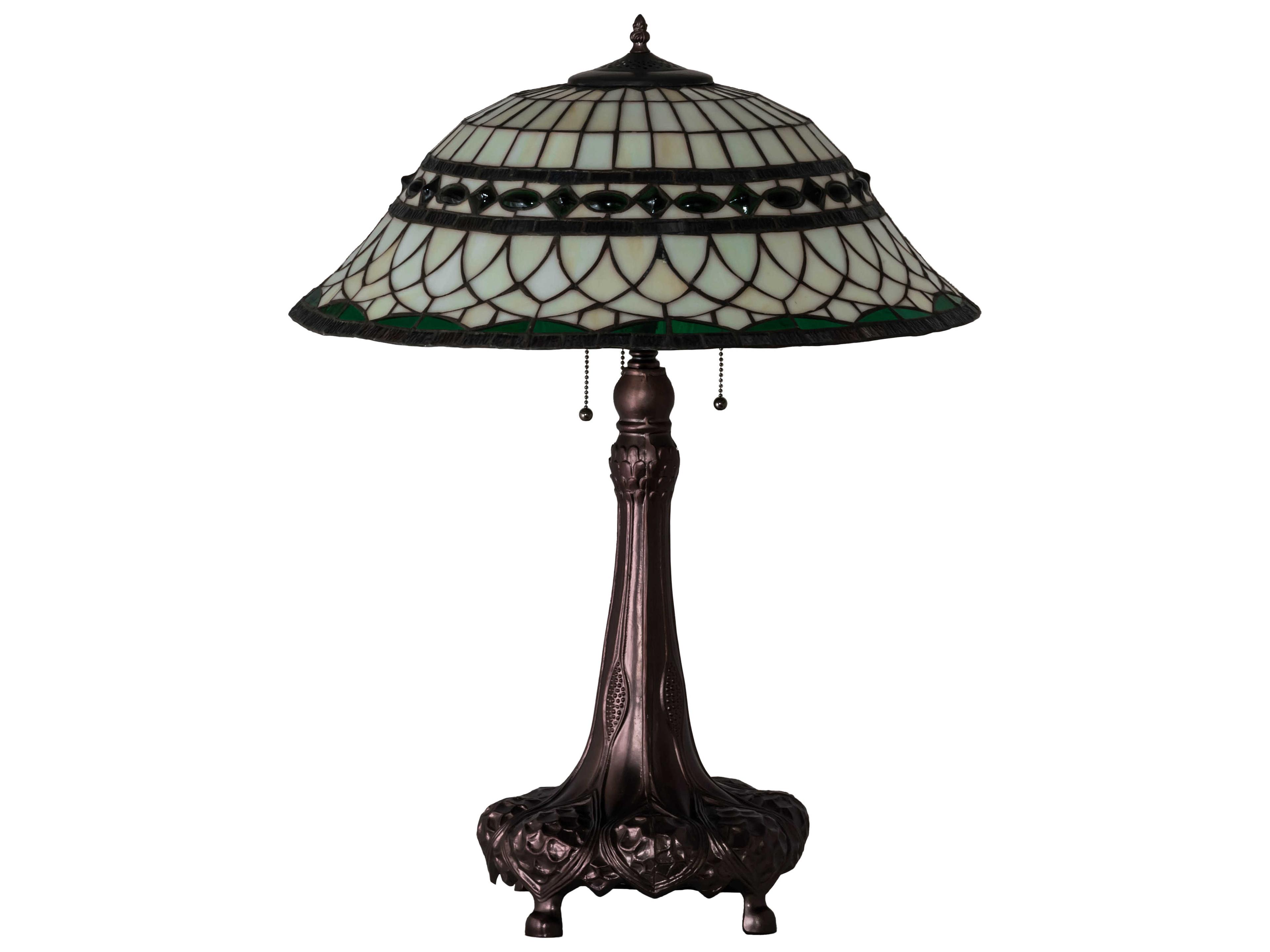 Meyda Tiffany Roman Glass Mahogany Bronze Buffet Lamp