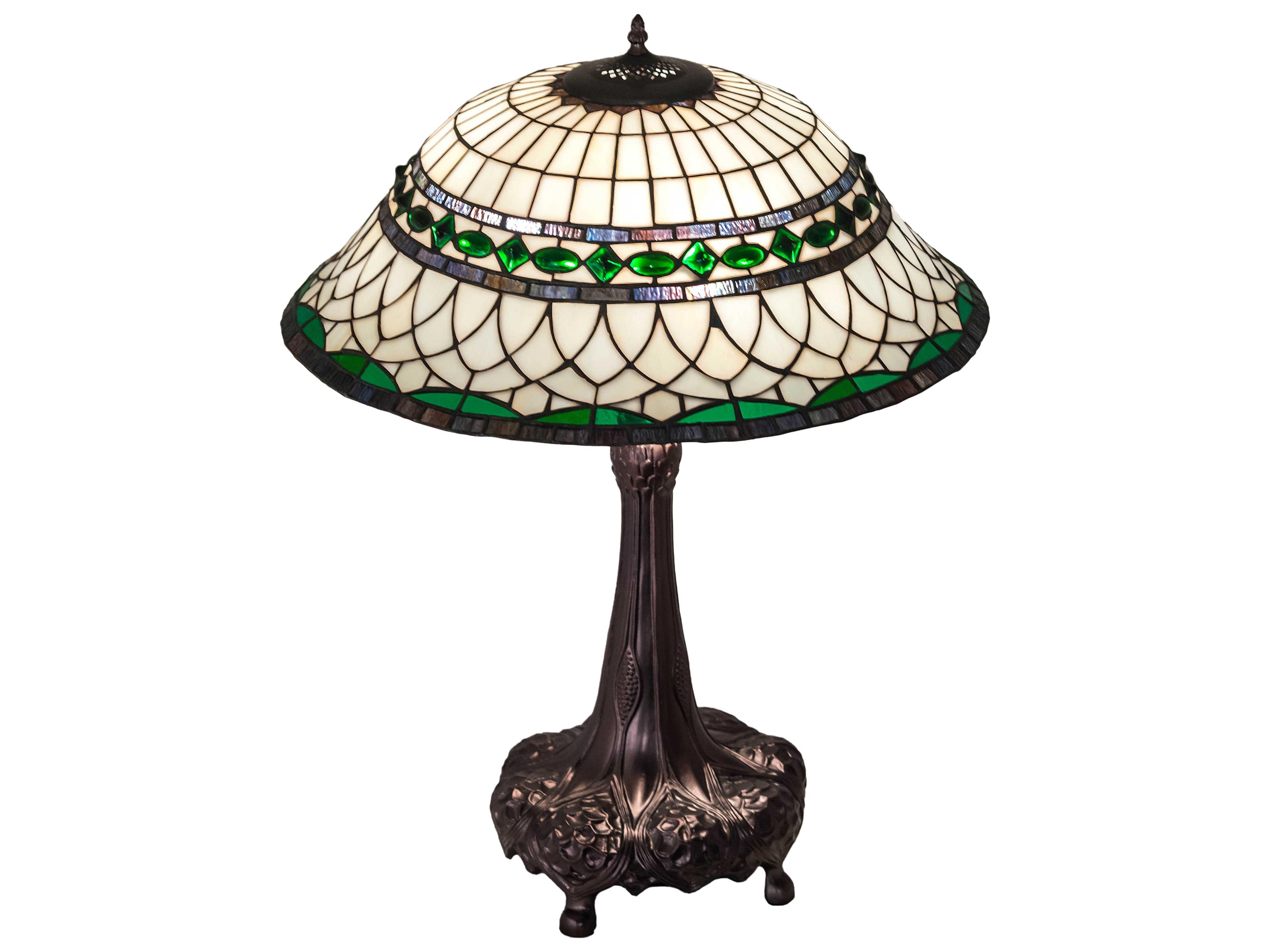 Meyda Tiffany Roman Glass Mahogany Bronze Buffet Lamp