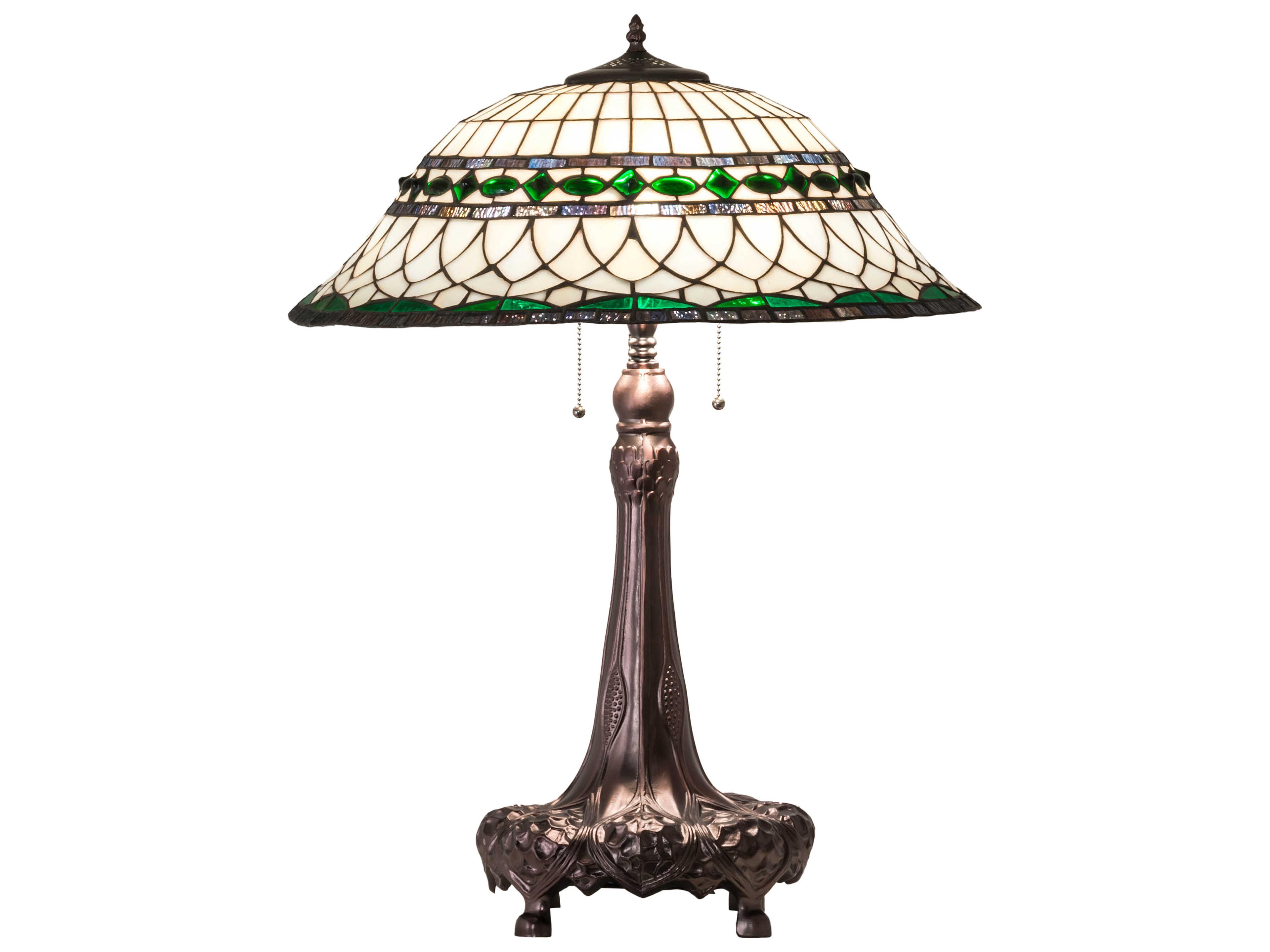 Meyda Tiffany Roman Glass Mahogany Bronze Buffet Lamp