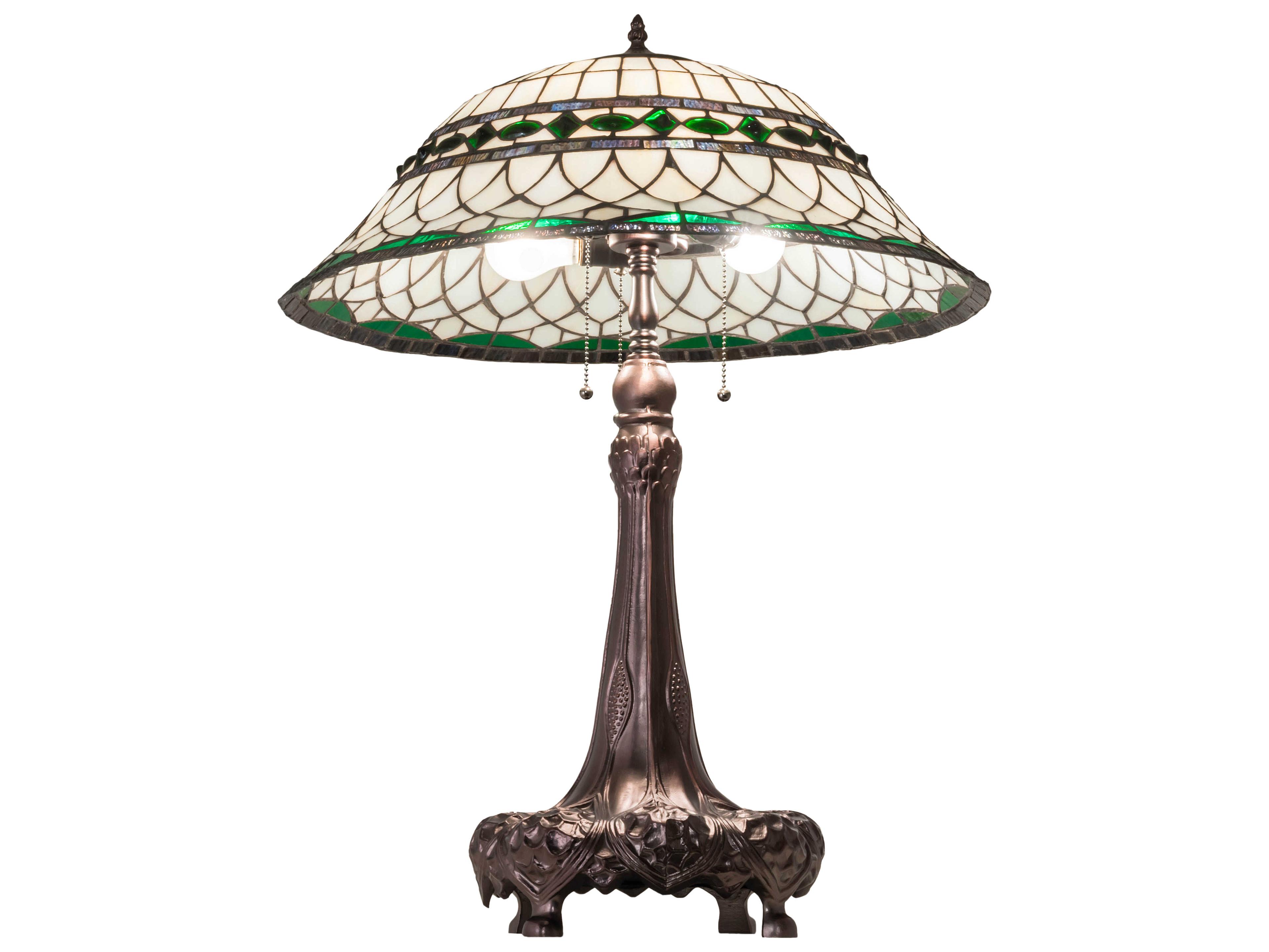 Meyda Tiffany Roman Glass Mahogany Bronze Buffet Lamp