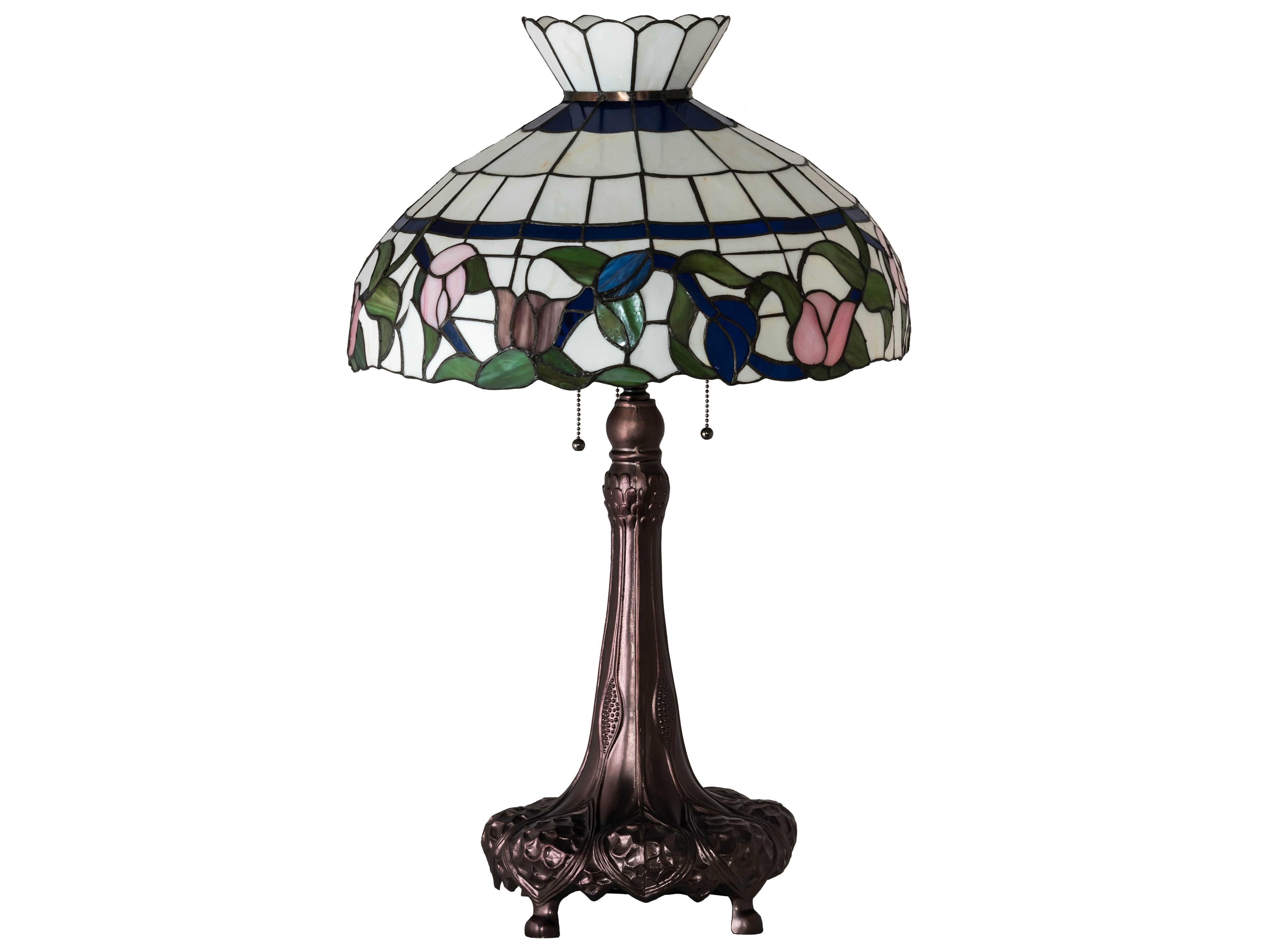 Meyda Rose Vine Glass Tiffany Mahogany Bronze Buffet Lamp