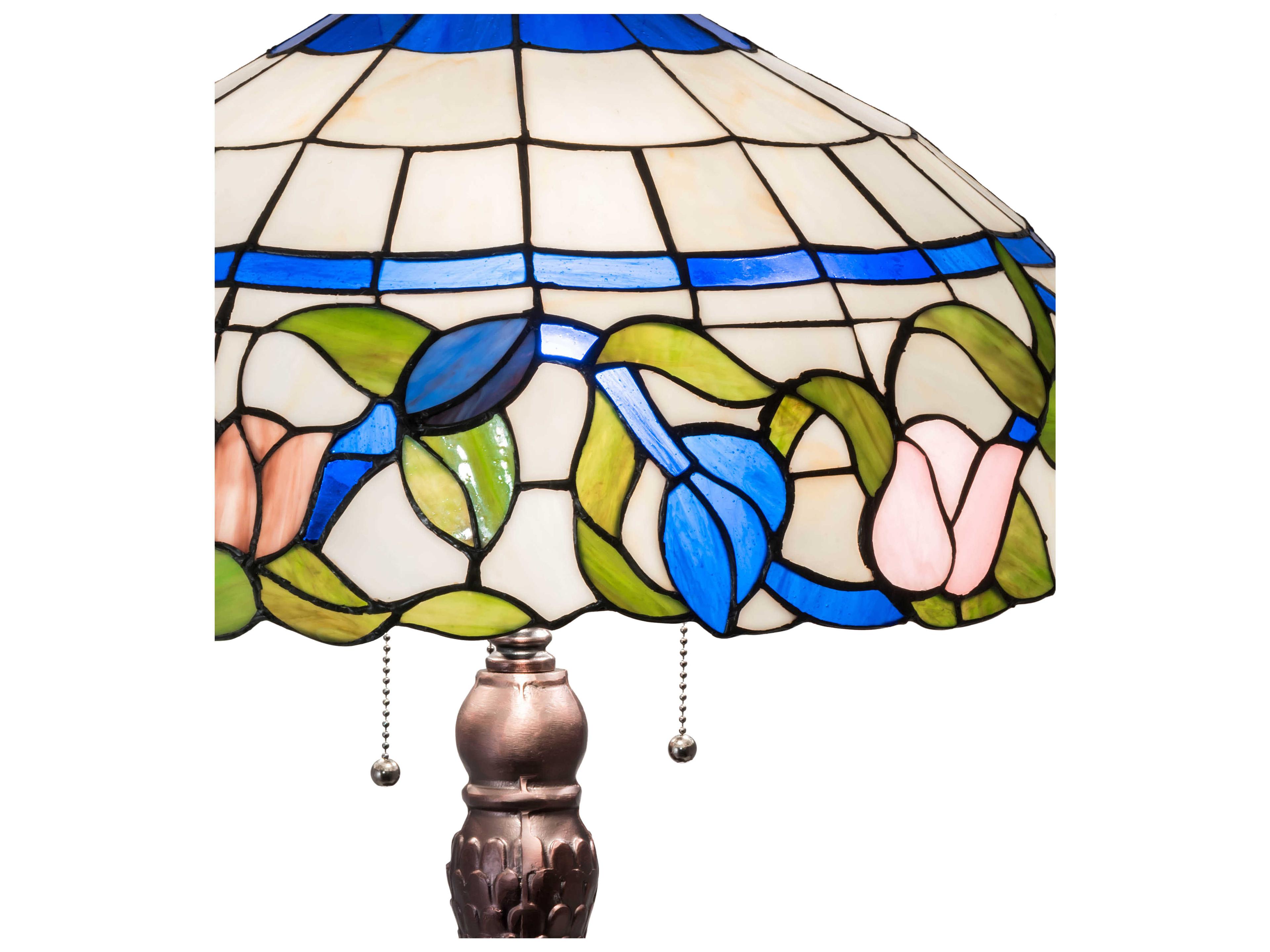 Meyda Rose Vine Glass Tiffany Mahogany Bronze Buffet Lamp