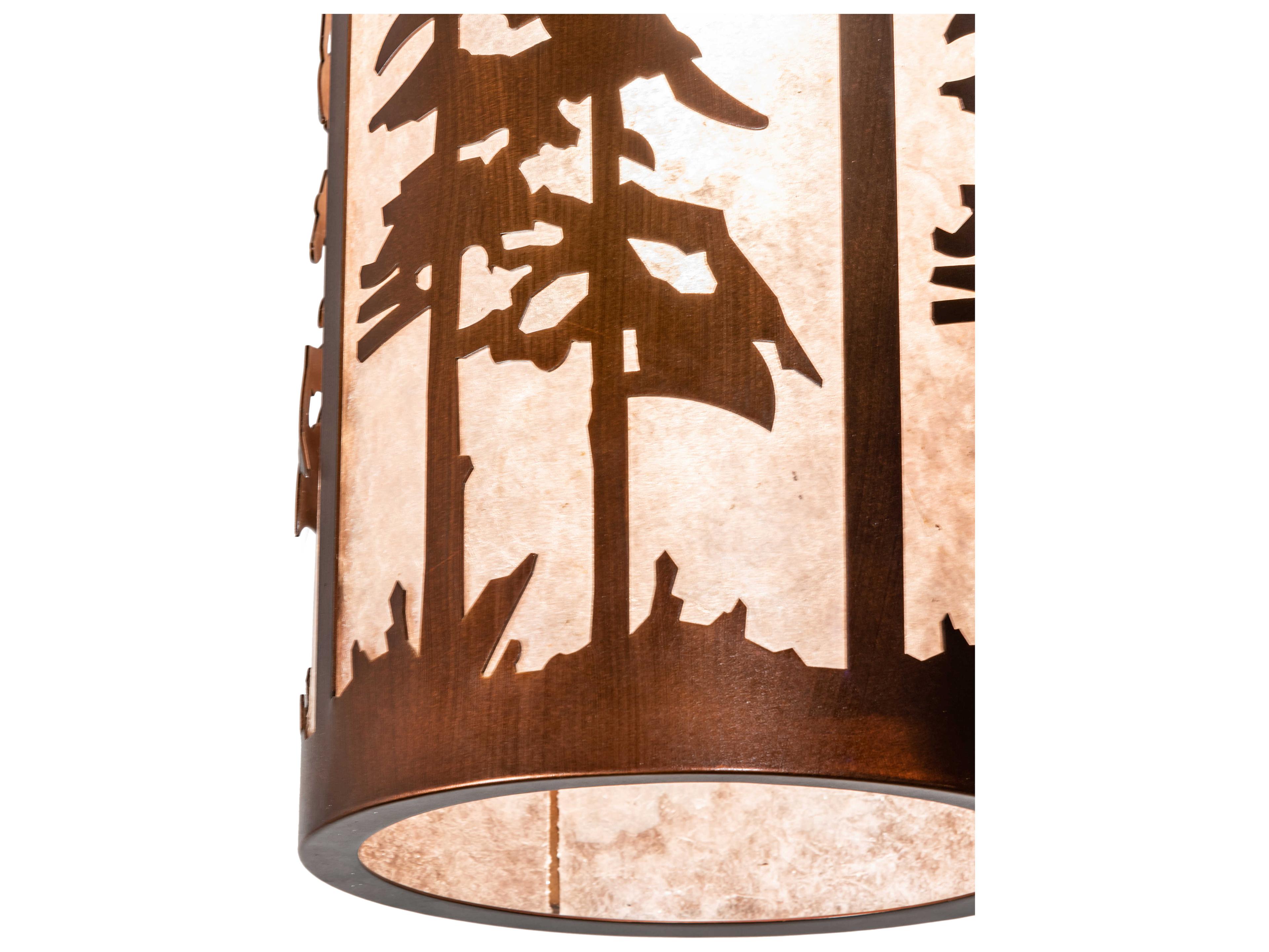 Meyda Fulton 1-Light Vintage Copper Cylinder Lantern Pendant