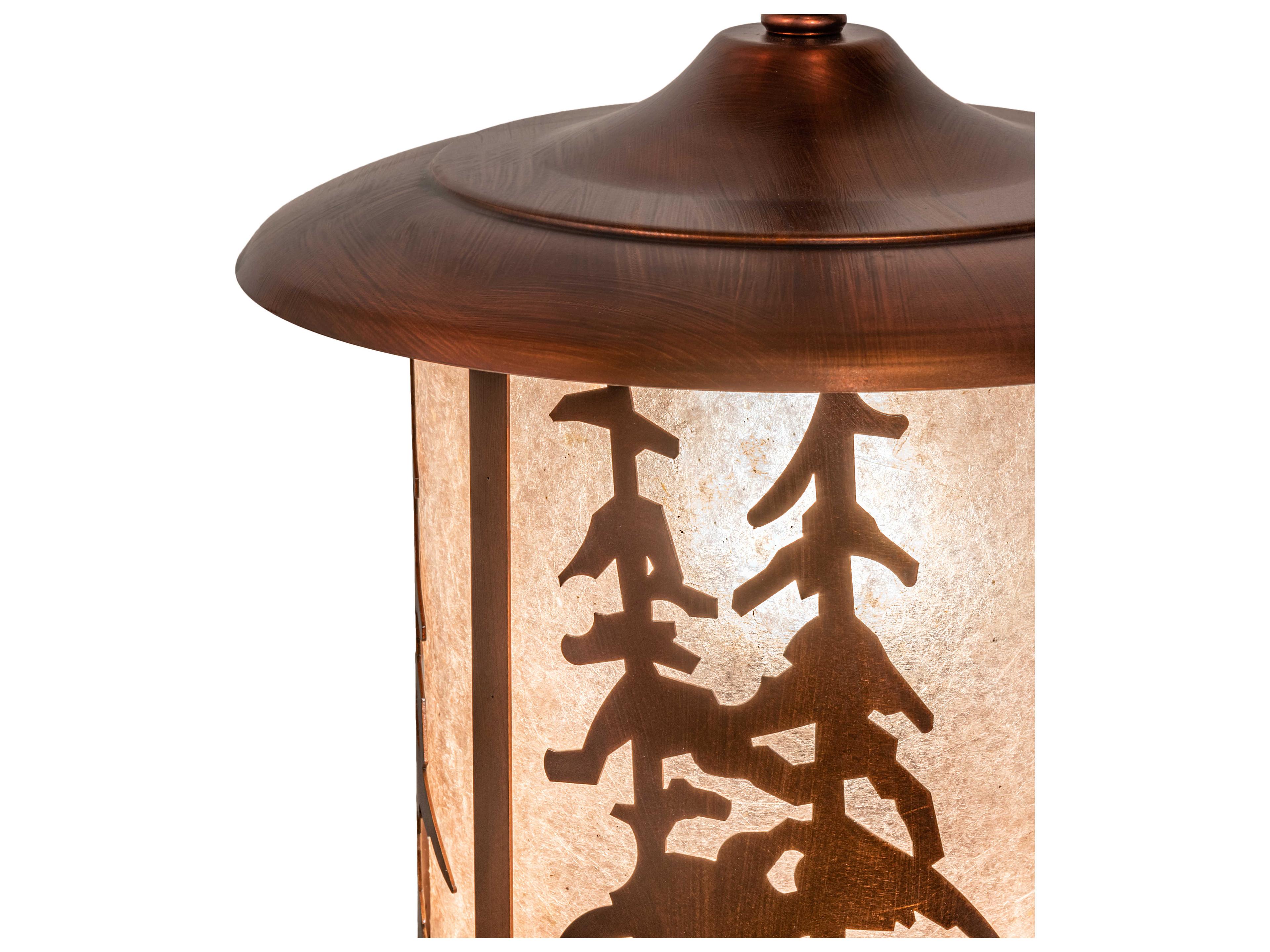 Meyda Fulton 1-Light Vintage Copper Cylinder Lantern Pendant