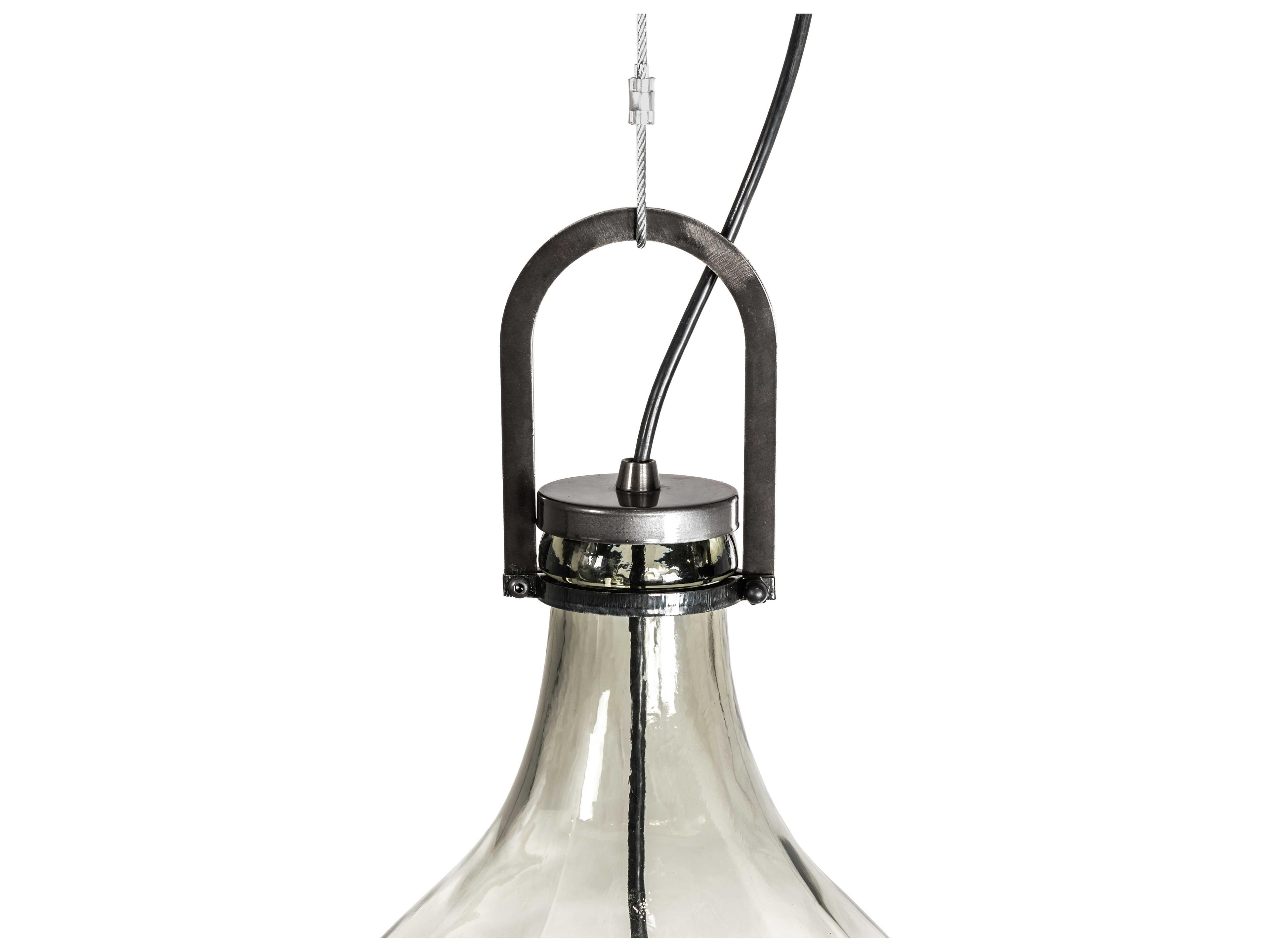 Meyda Euri Tanta 1-Light Black Chrome Glass Bell Pendant