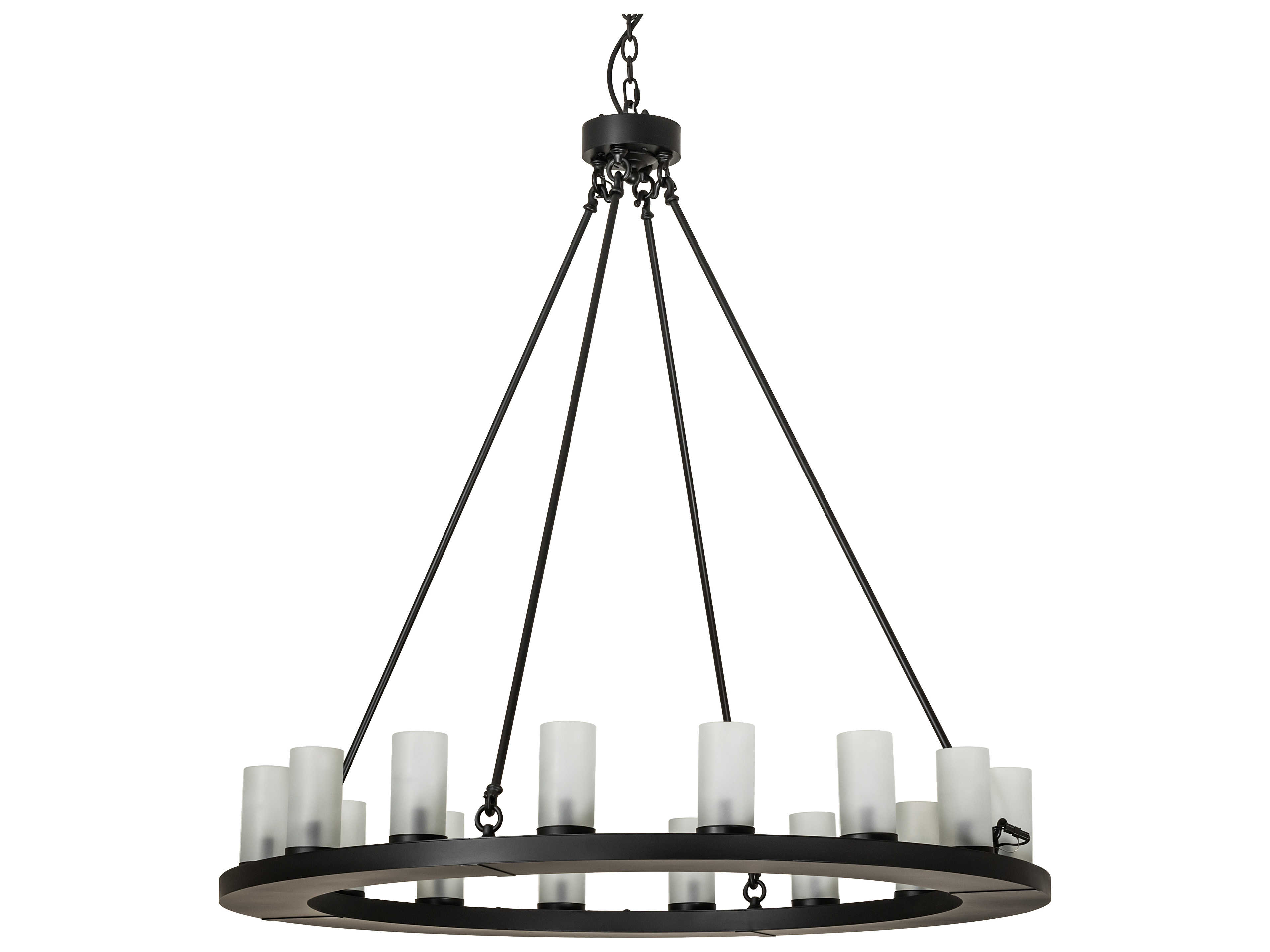 Meyda Loxley 16-Light6-Light Blackwash Glass Cylinder Round Chandelier