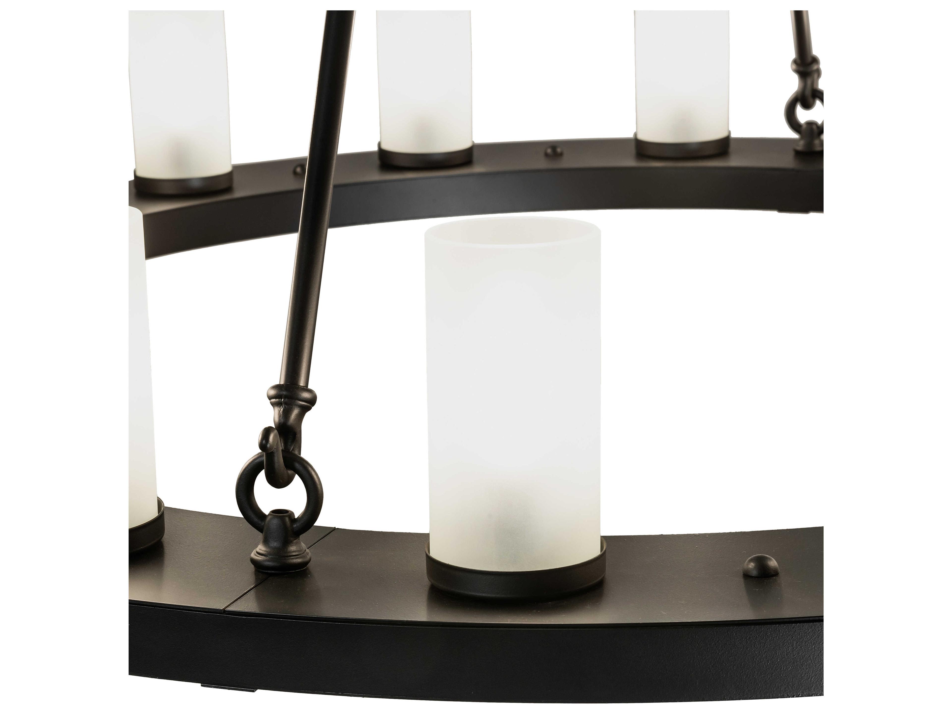 Meyda Loxley 16-Light6-Light Blackwash Glass Cylinder Round Chandelier