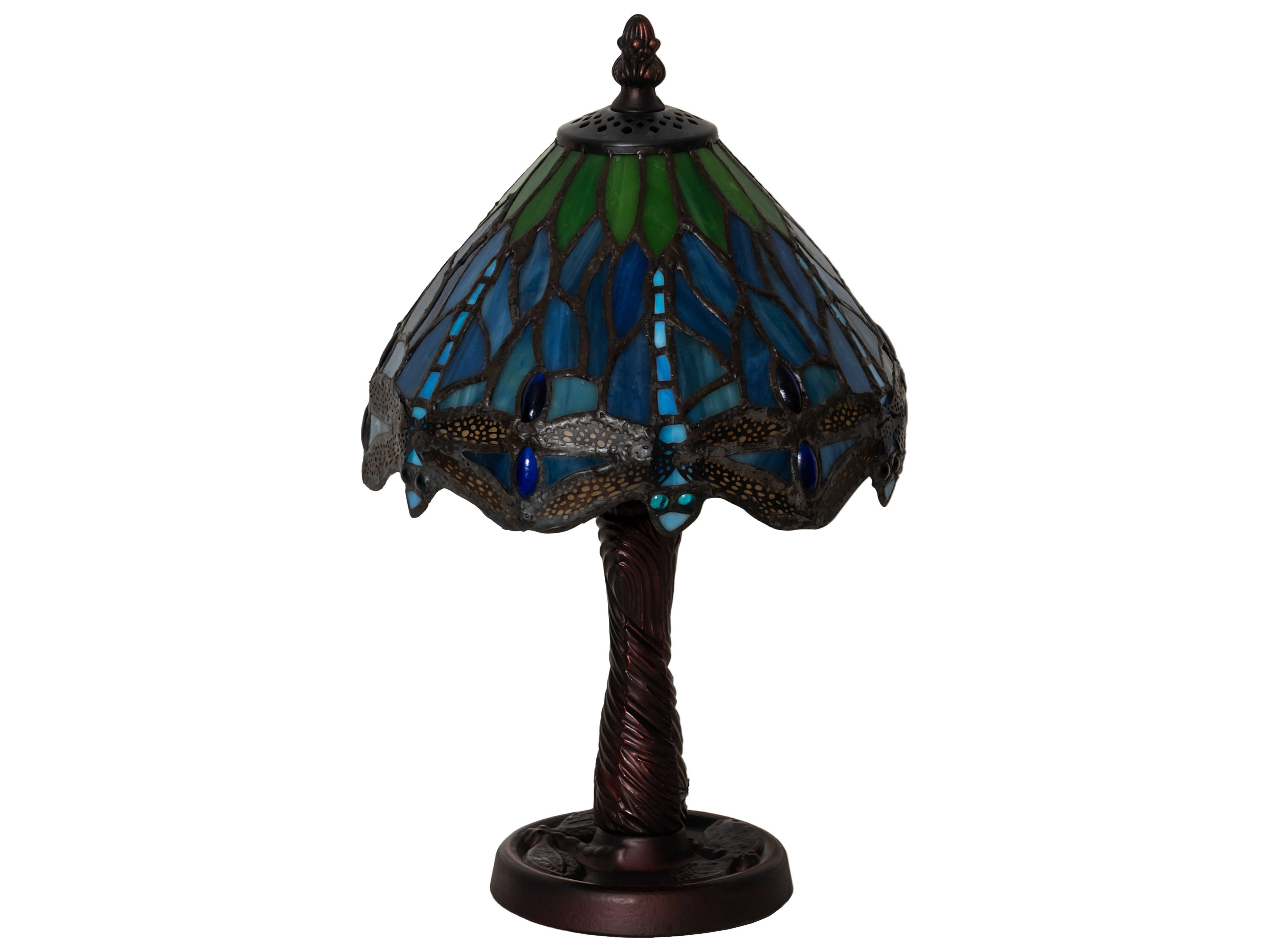 Meyda Tiffany Hanginghead Dragonfly Glass Mahogany Bronze Table Lamp