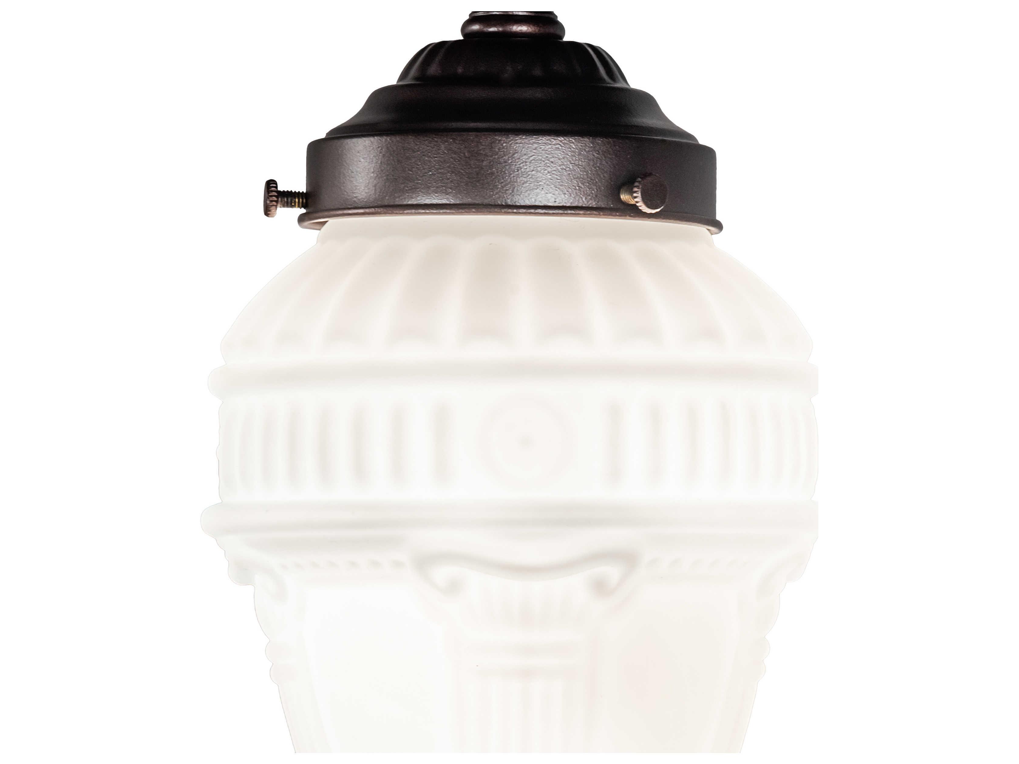 Meyda Colonnade 1-Light Mahogany Bronze Glass Flush Mount