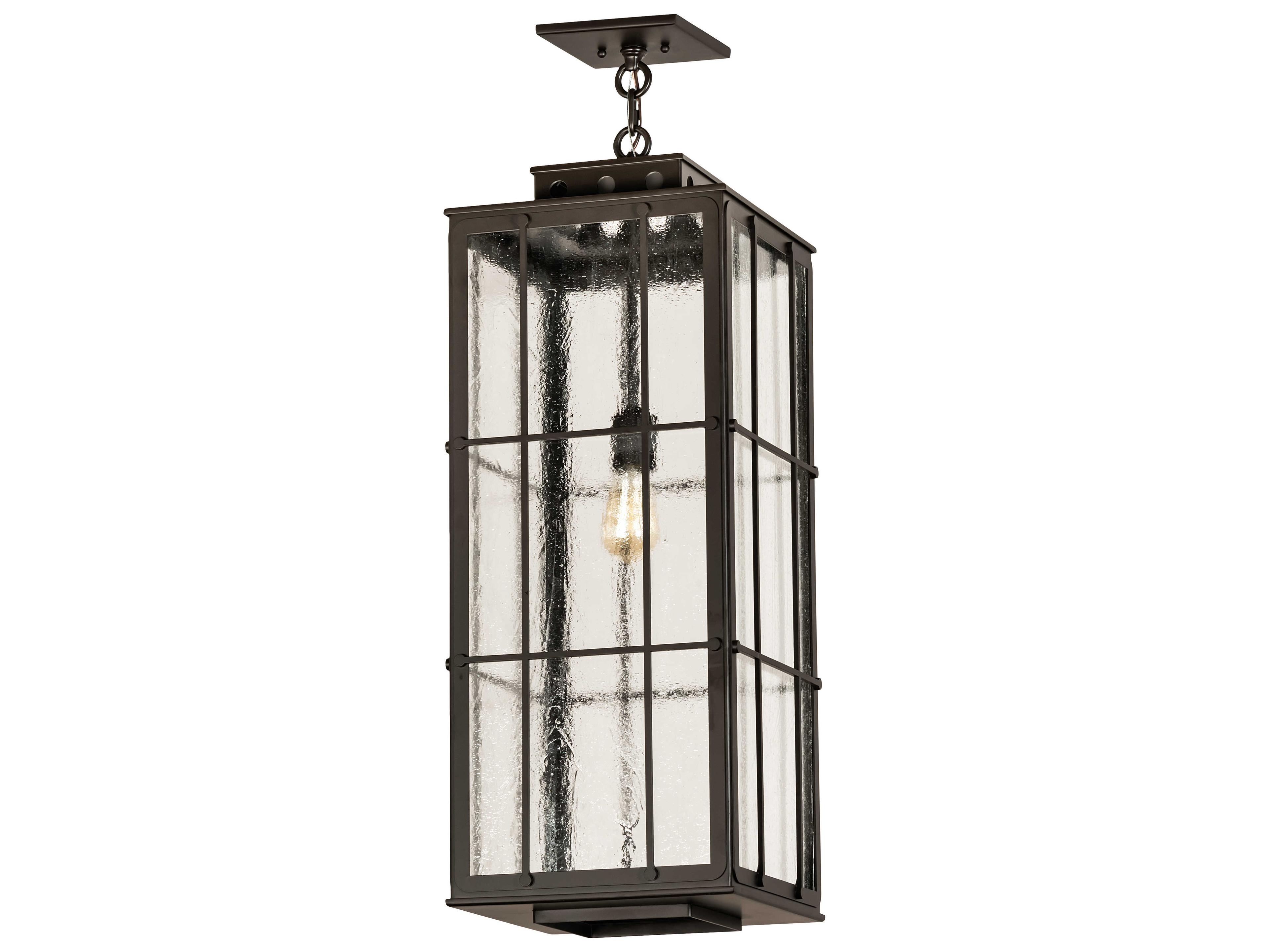 Meyda Pontrefract 1-Light Oil Rubbed Bronze Glass Lantern Mini Pendant