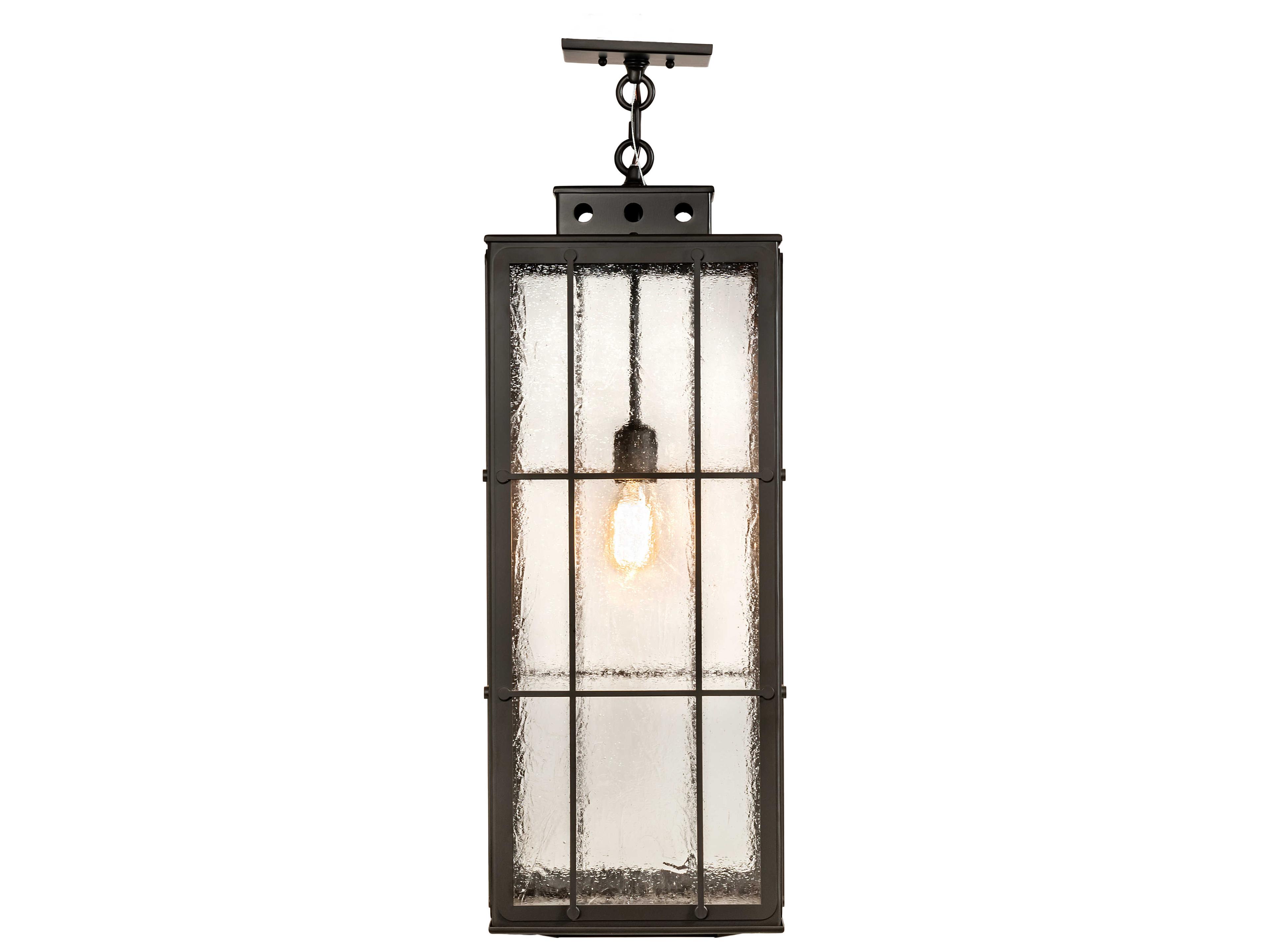 Meyda Pontrefract 1-Light Oil Rubbed Bronze Glass Lantern Mini Pendant