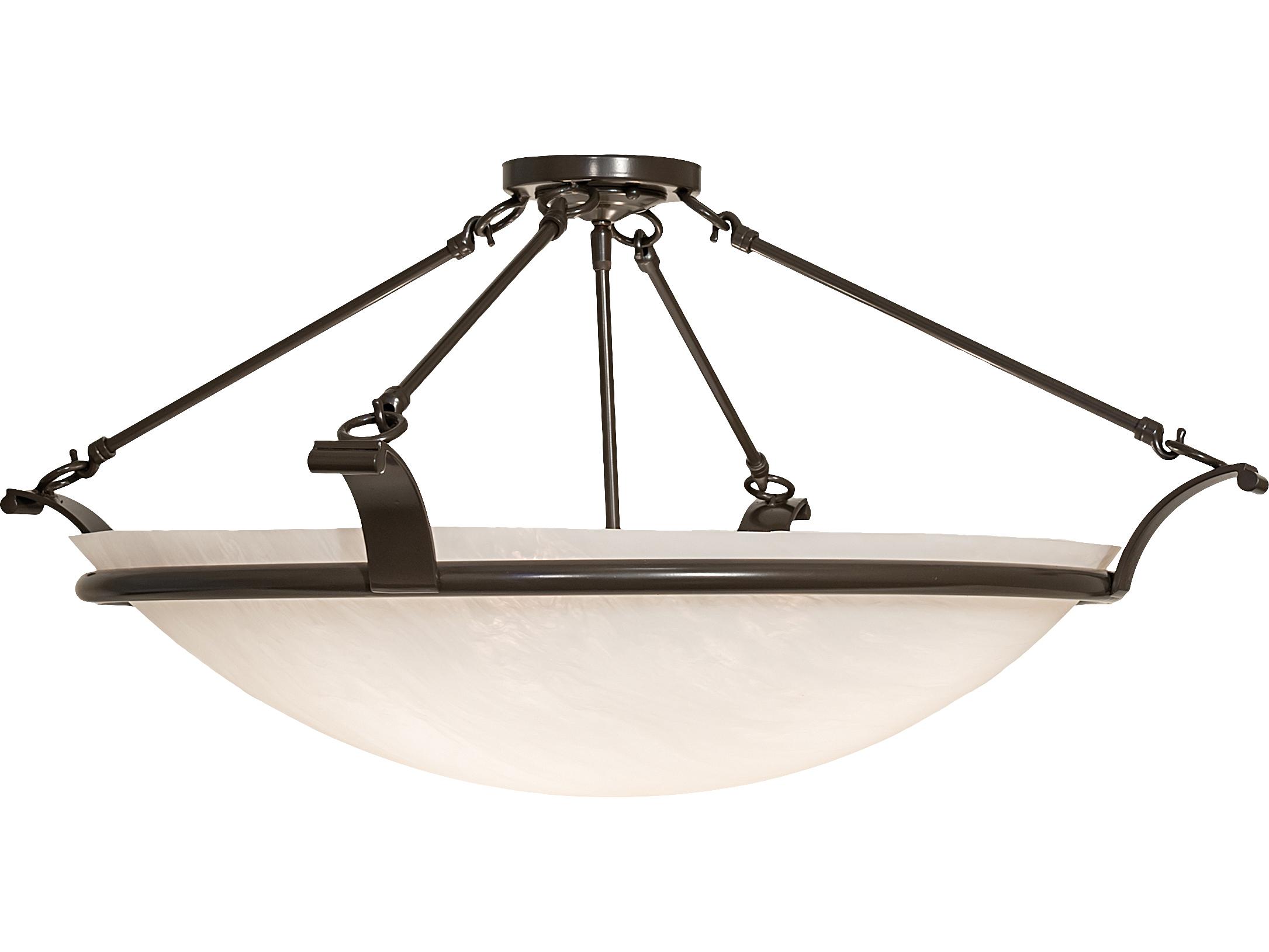 Meyda Almeria 4-Light Timeless Bronze LED Bowl Semi Flush Mount