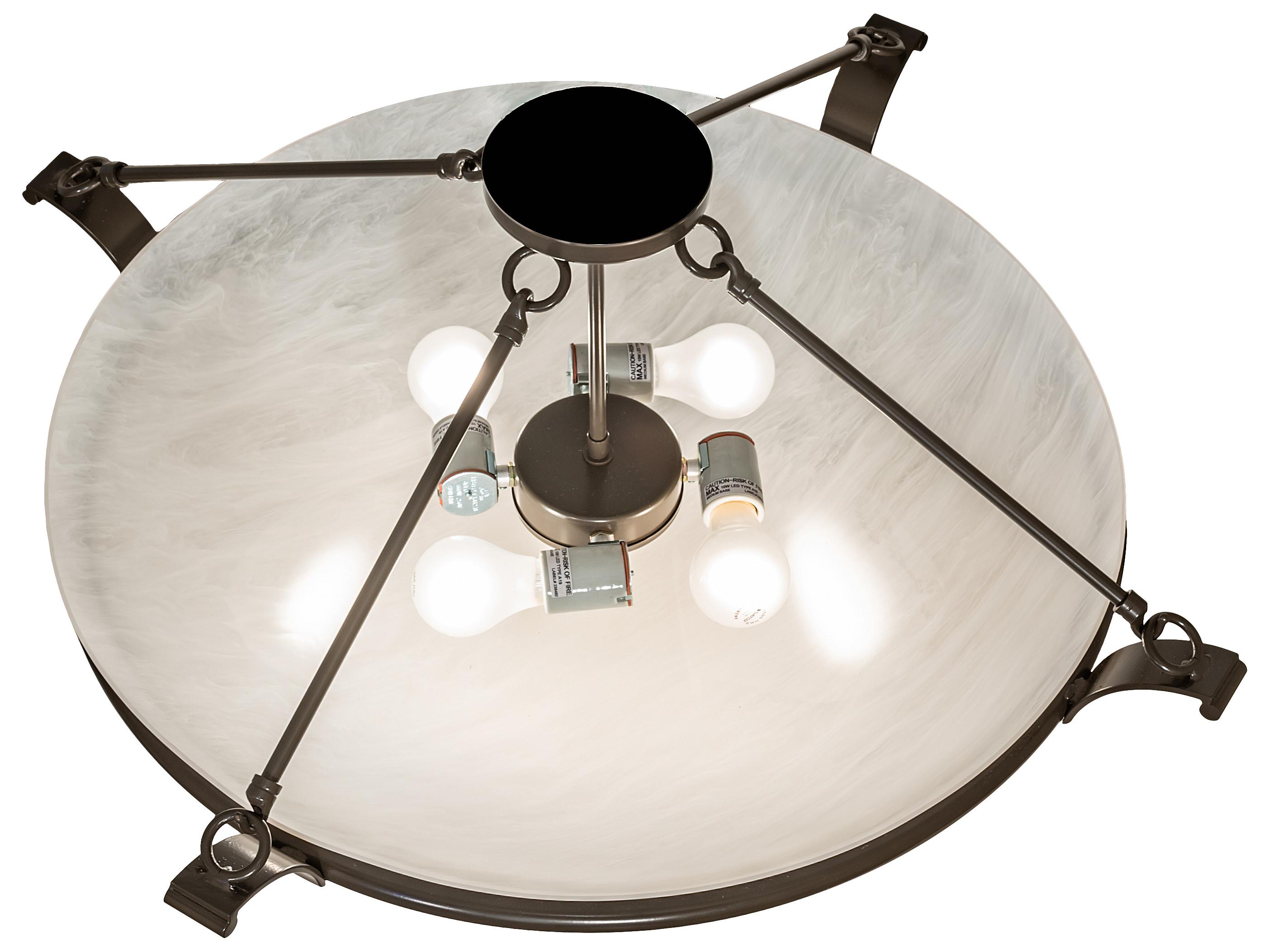 Meyda Almeria 4-Light Timeless Bronze LED Bowl Semi Flush Mount
