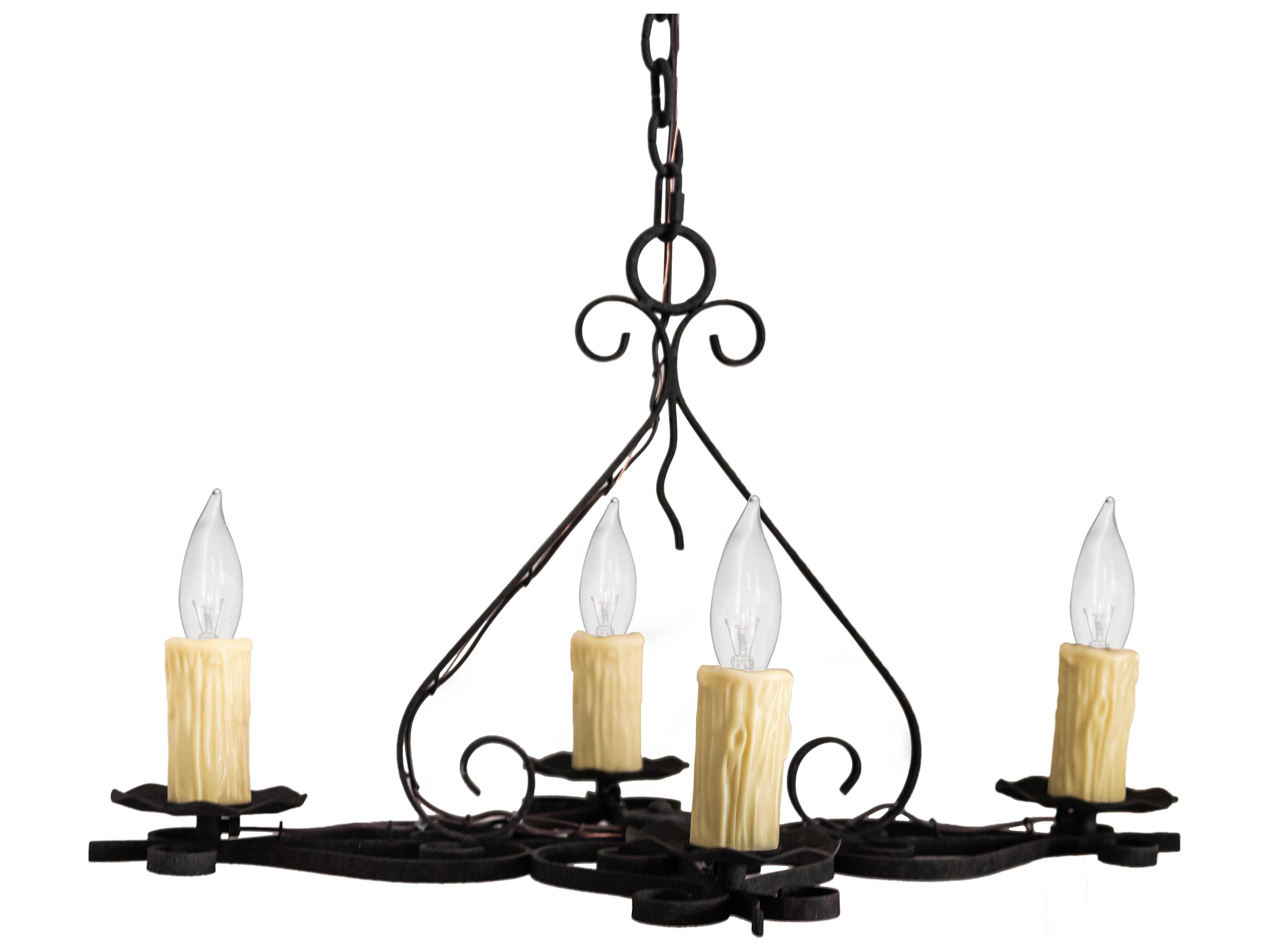 Meyda Elianna 4-Light Distressed Chestnut Brown Candelabra Chandelier