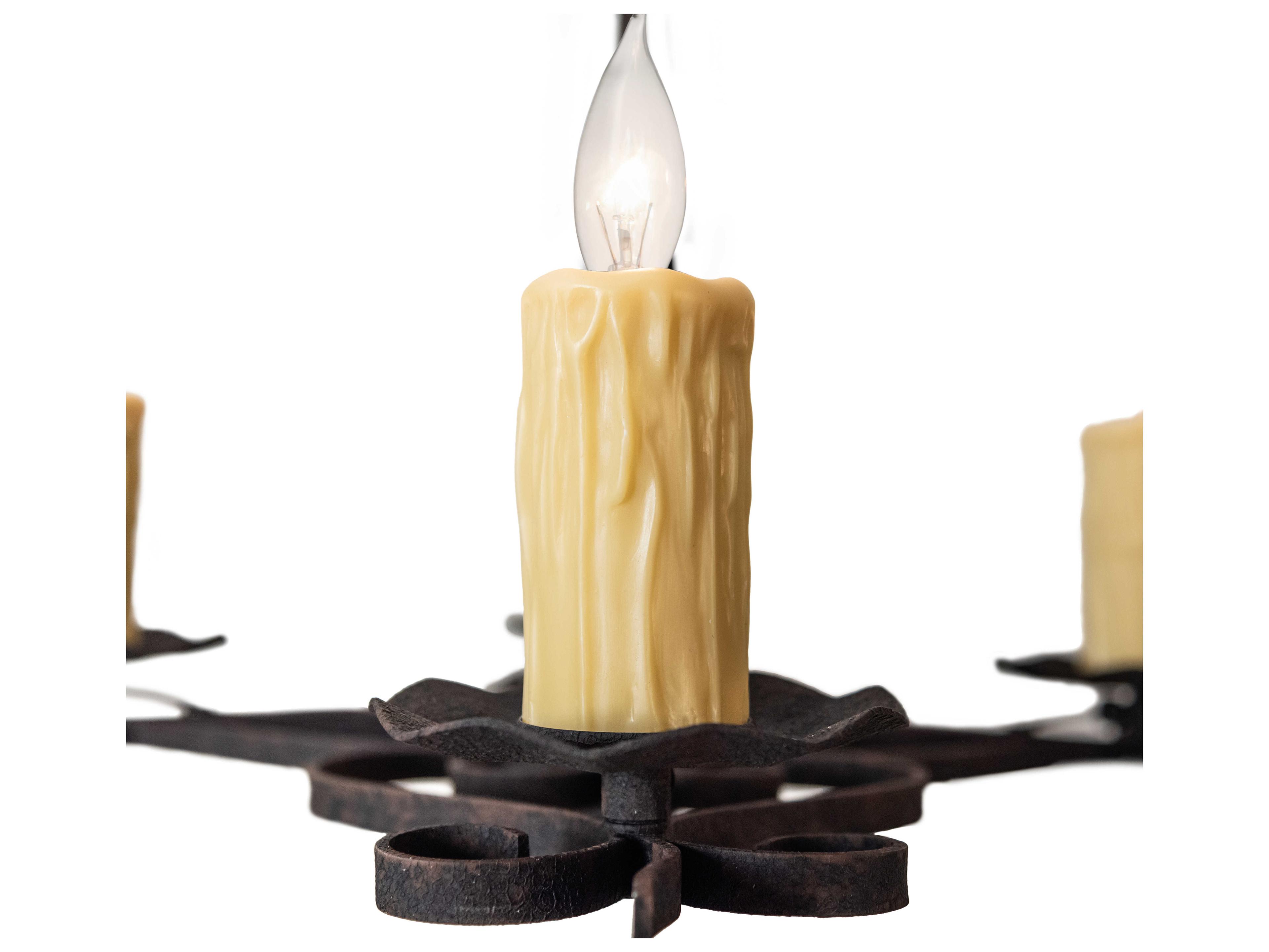 Meyda Elianna 4-Light Distressed Chestnut Brown Candelabra Chandelier