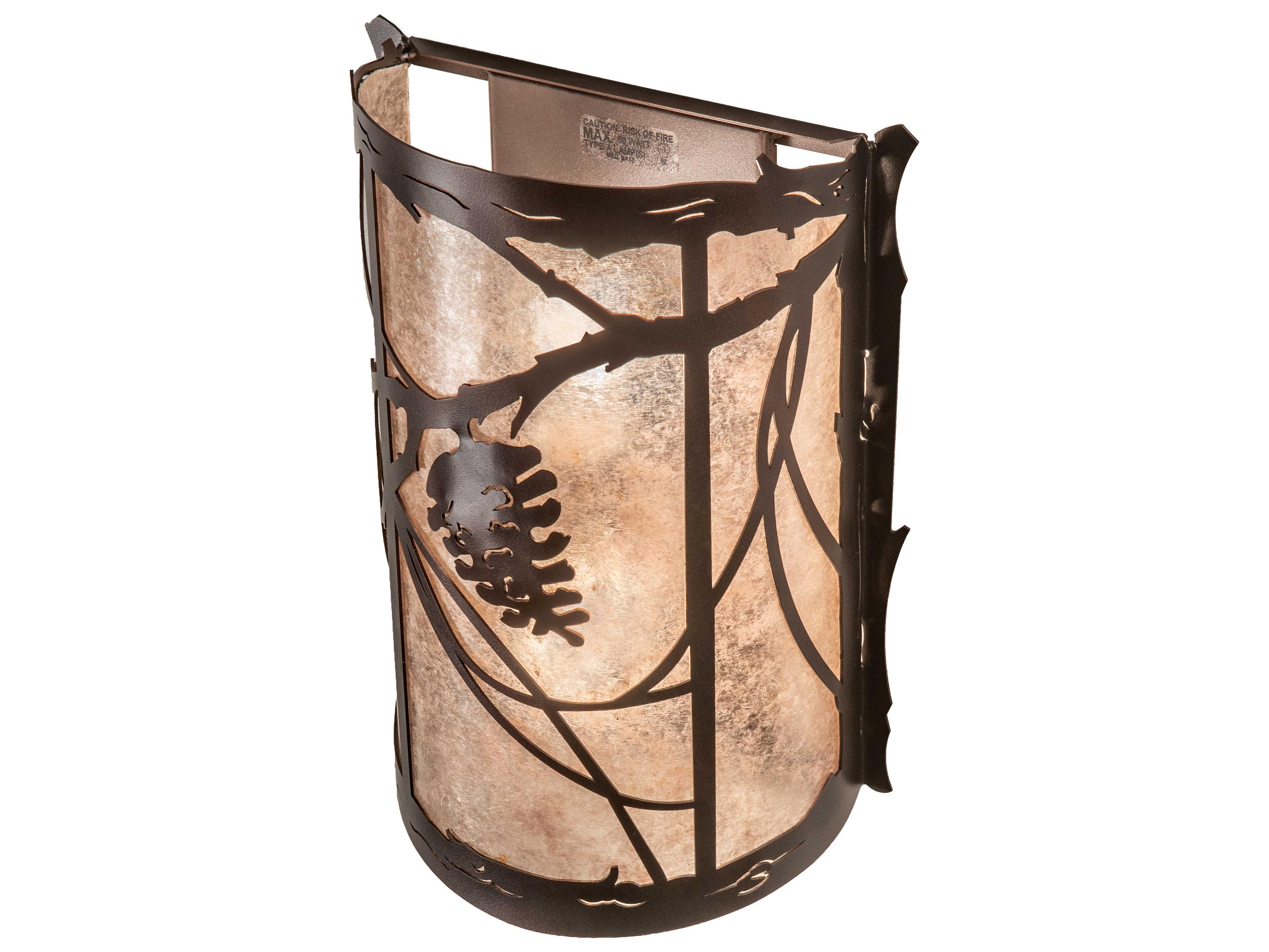 Meyda Whispering Pines 2-Light Mahogany Bronze Wall Sconce