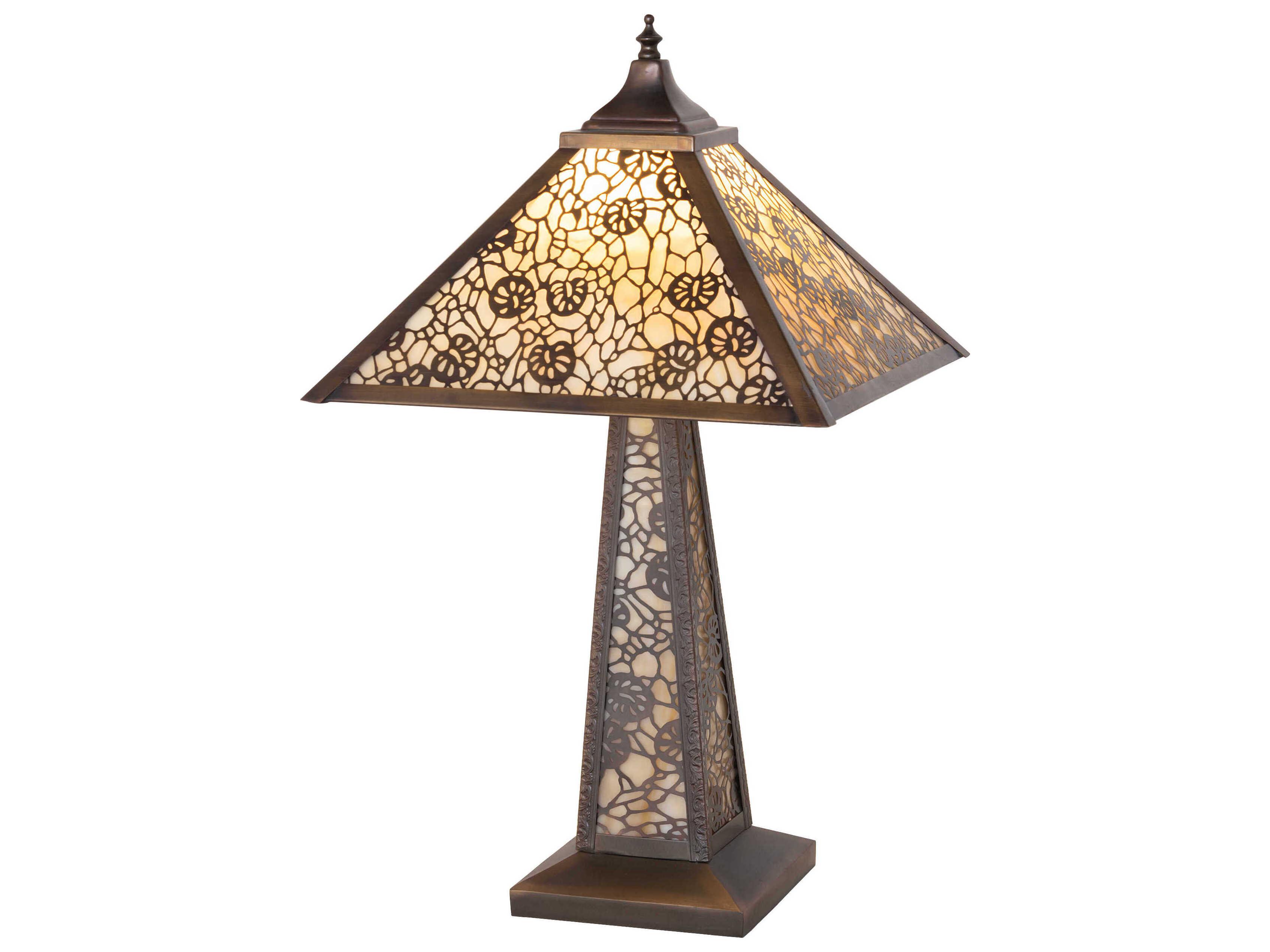 Meyda Lotus Leaf Solid Brass Table Lamp