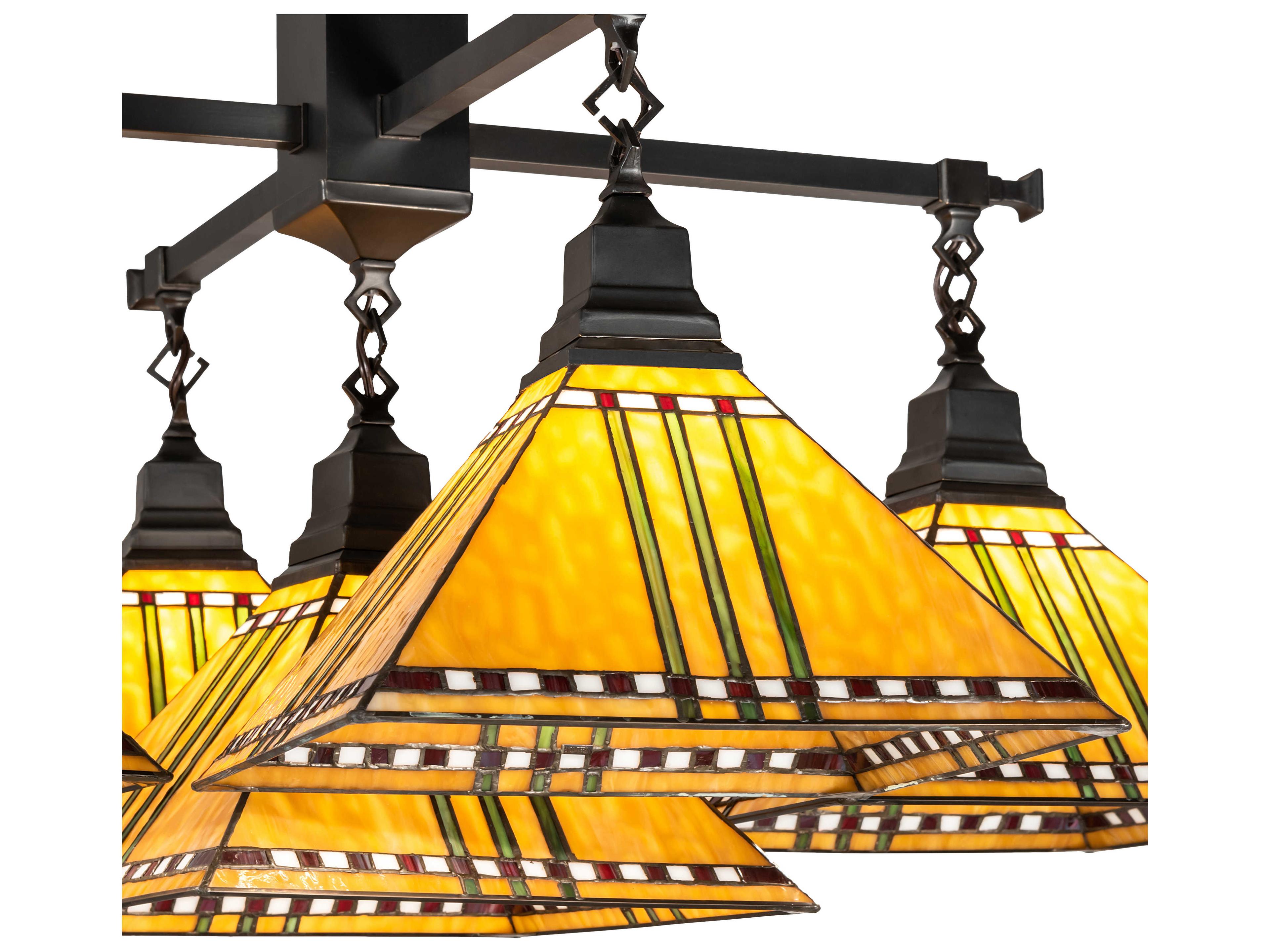 Meyda Prairie Corn 5 - Light Glass Tiffany Outdoor Hanging Light