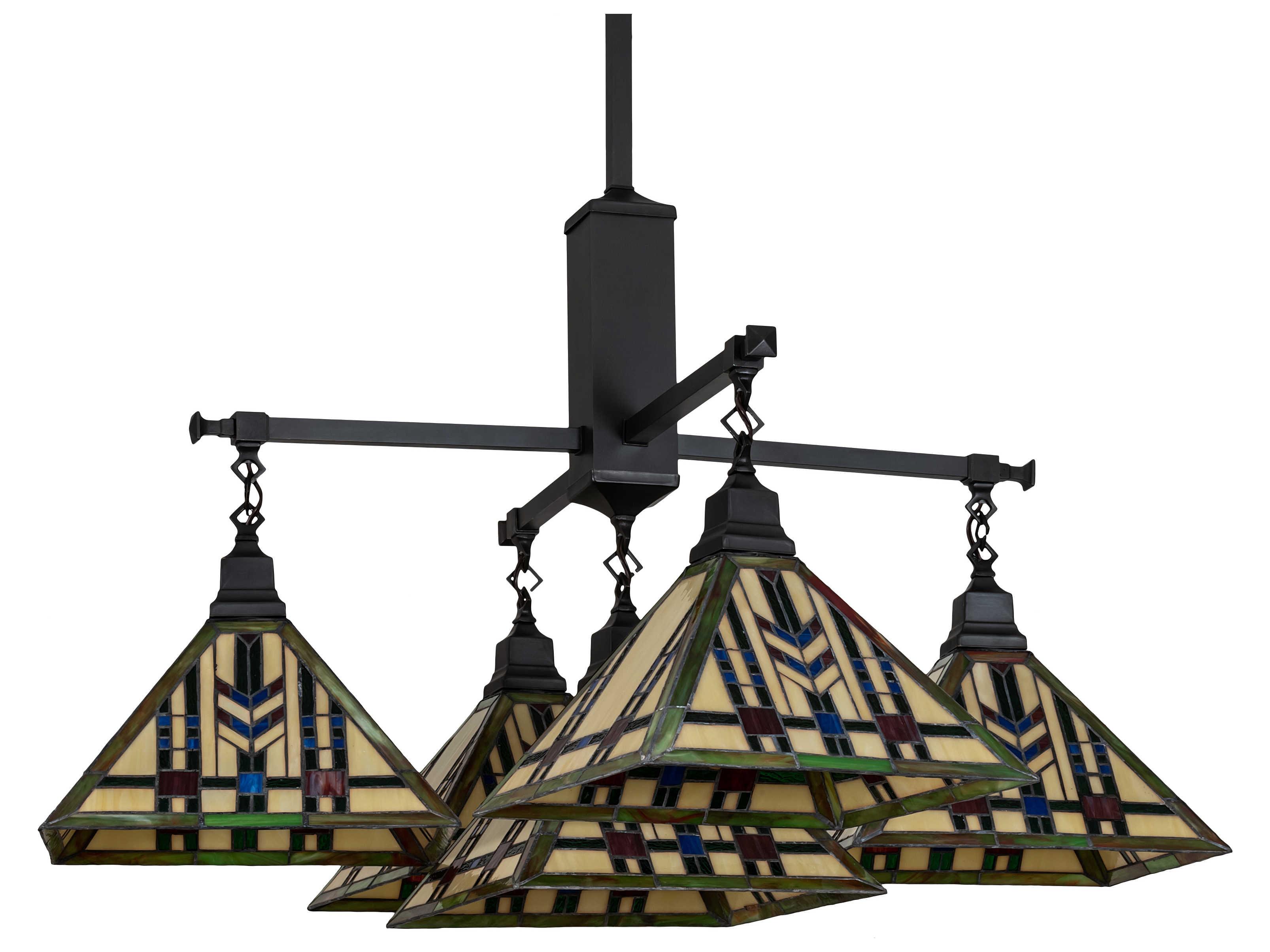 Meyda Prairie Wheat 5 - Light Glass Tiffany Outdoor Hanging Light