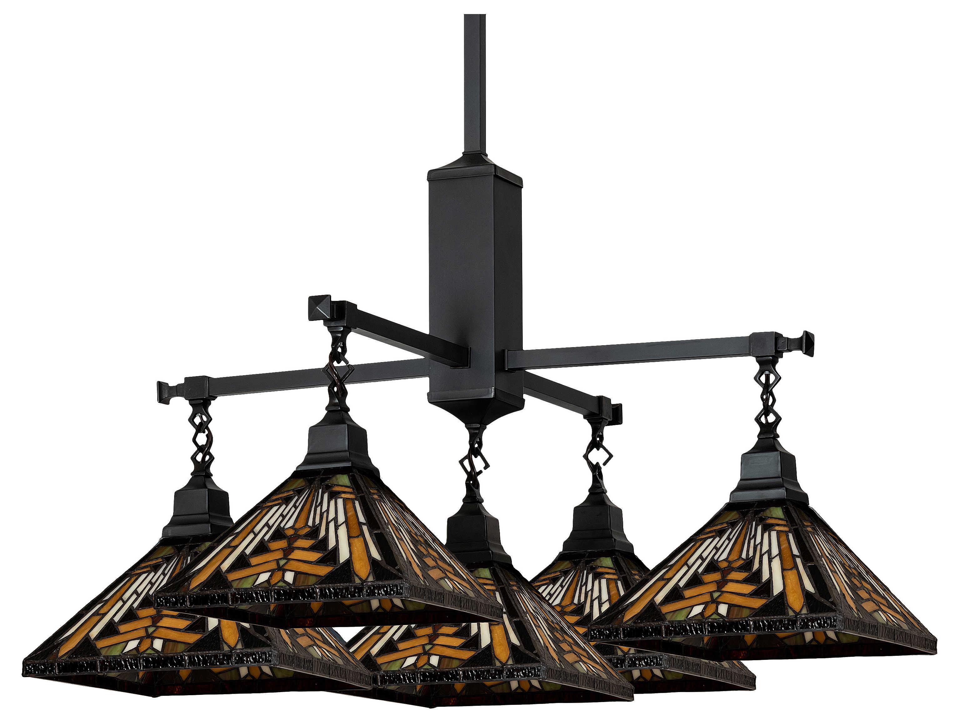 Meyda Nuevo Mission 5 - Light Glass Tiffany Outdoor Hanging Light