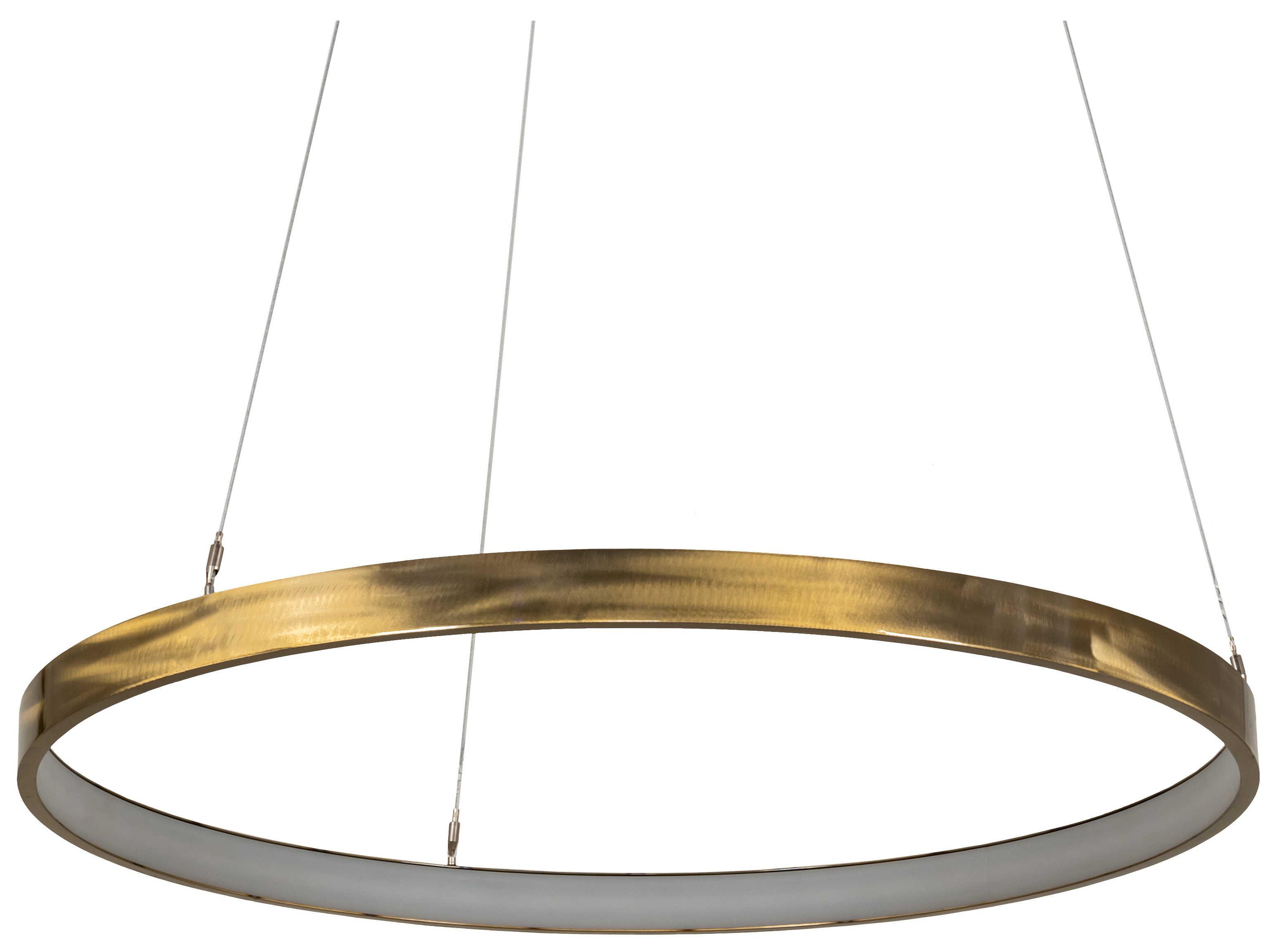 Meyda Anillo Strip Brass Tint LED Round Pendant