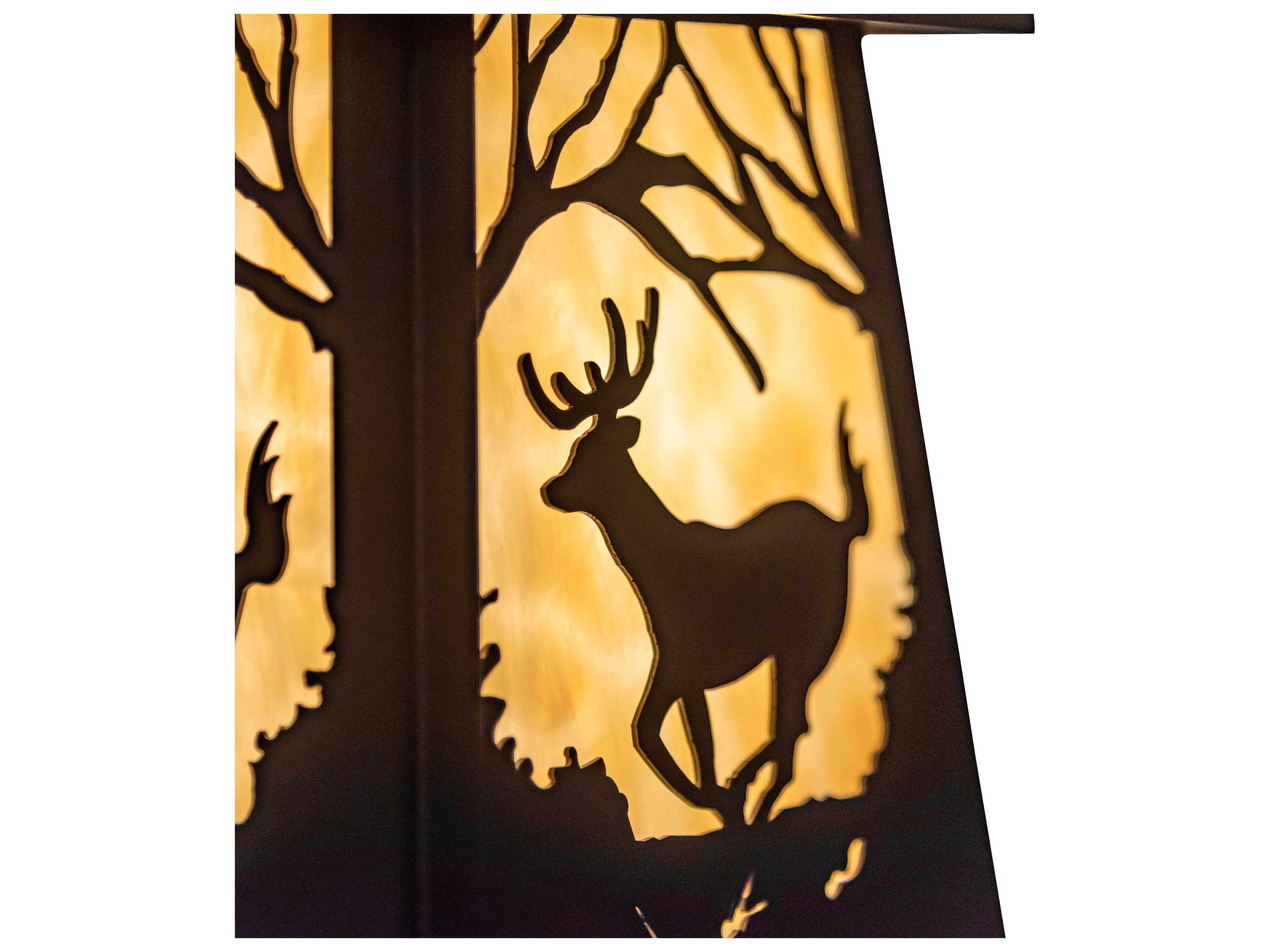 Meyda Deer At Dawn 2-Light Bronze Glass Geometric Island Pendant