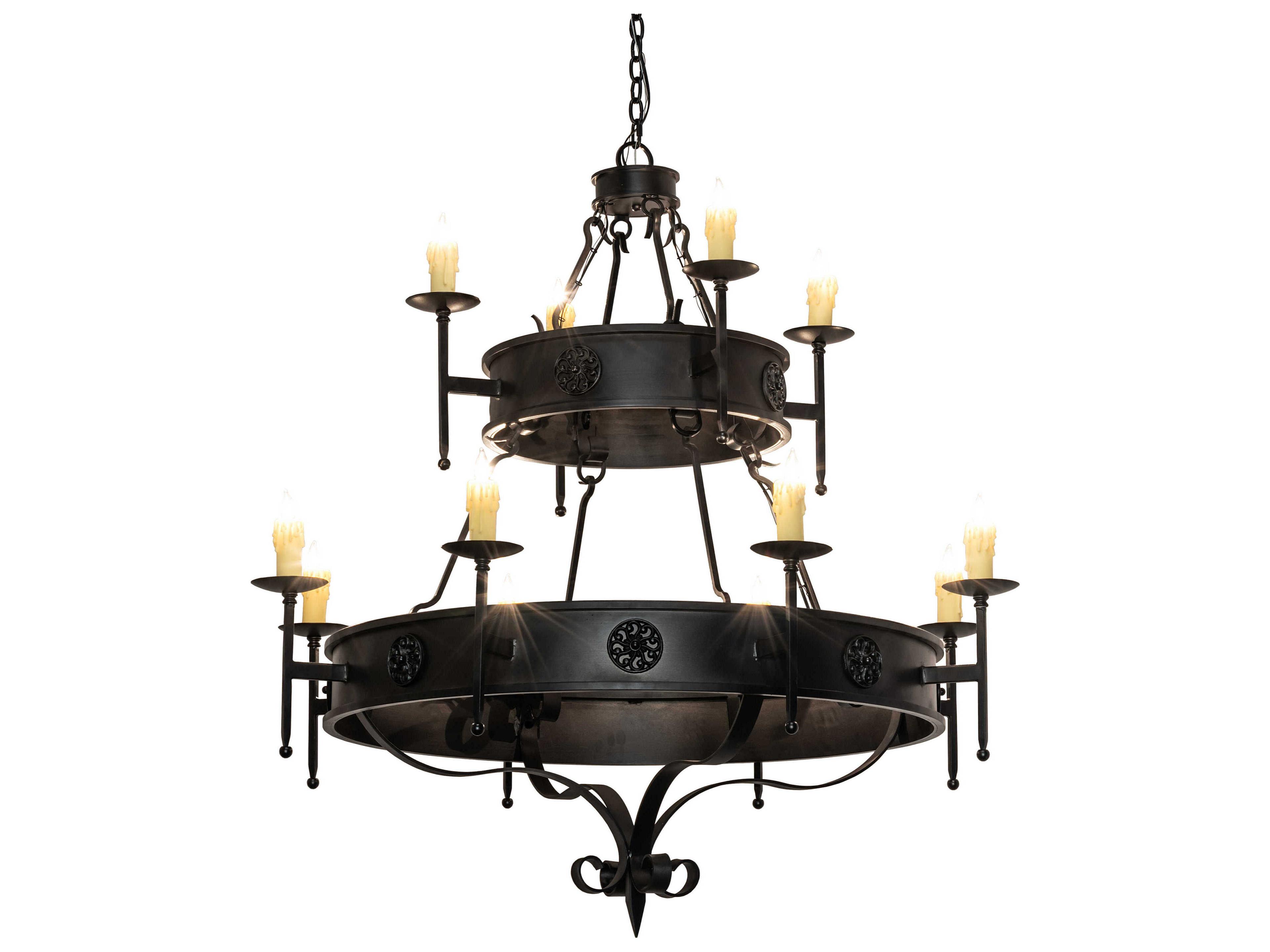 Meyda Lorenzo 100-Light Steel Candelabra Tiered Chandelier