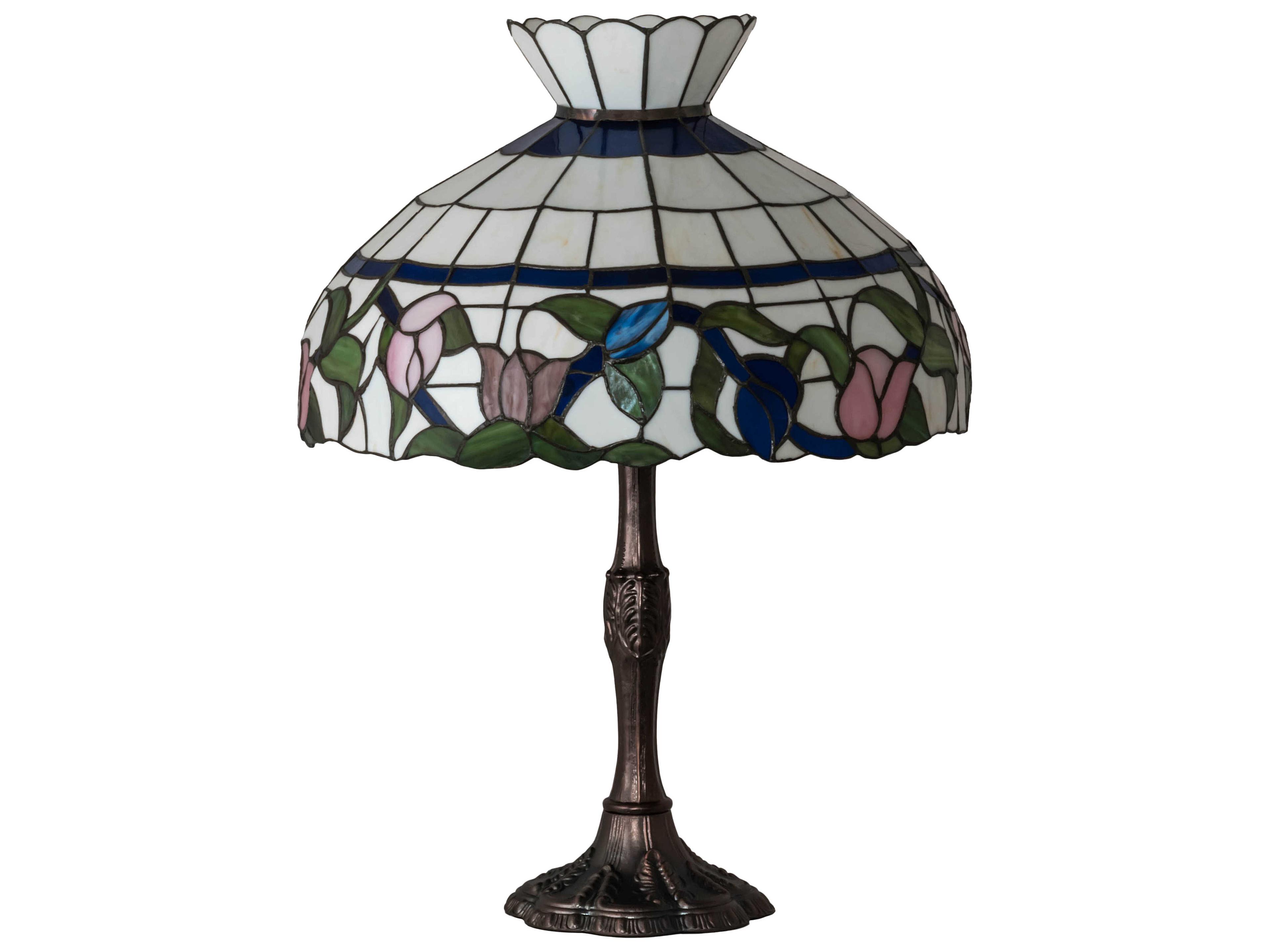 Meyda Rose Vine Glass Tiffany Mahogany Bronze Buffet Lamp