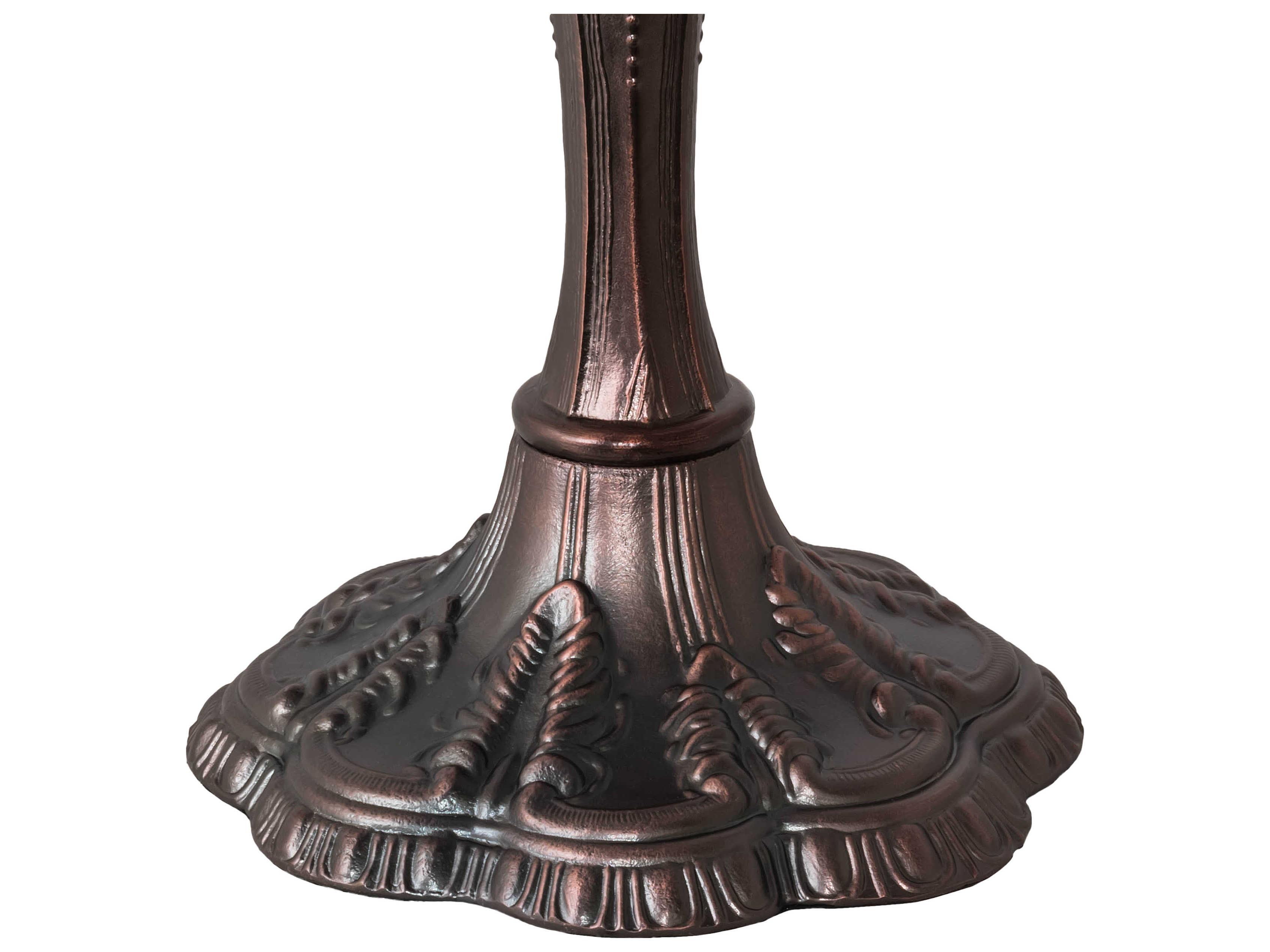 Meyda Tiffany Turning Leaf Glass Mahogany Bronze Buffet Lamp