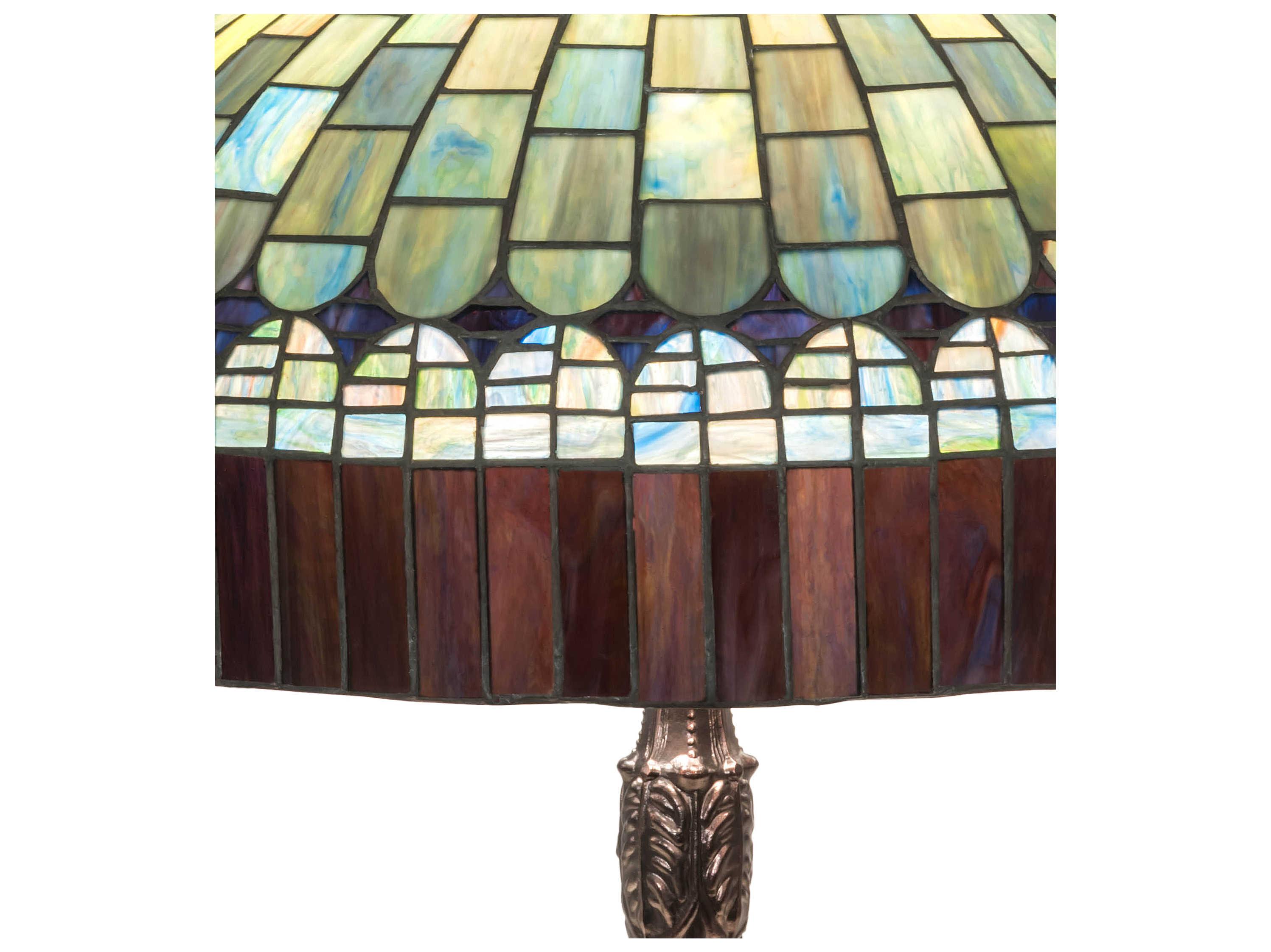 Meyda Candice Glass Tiffany Mahogany Bronze Buffet Lamp