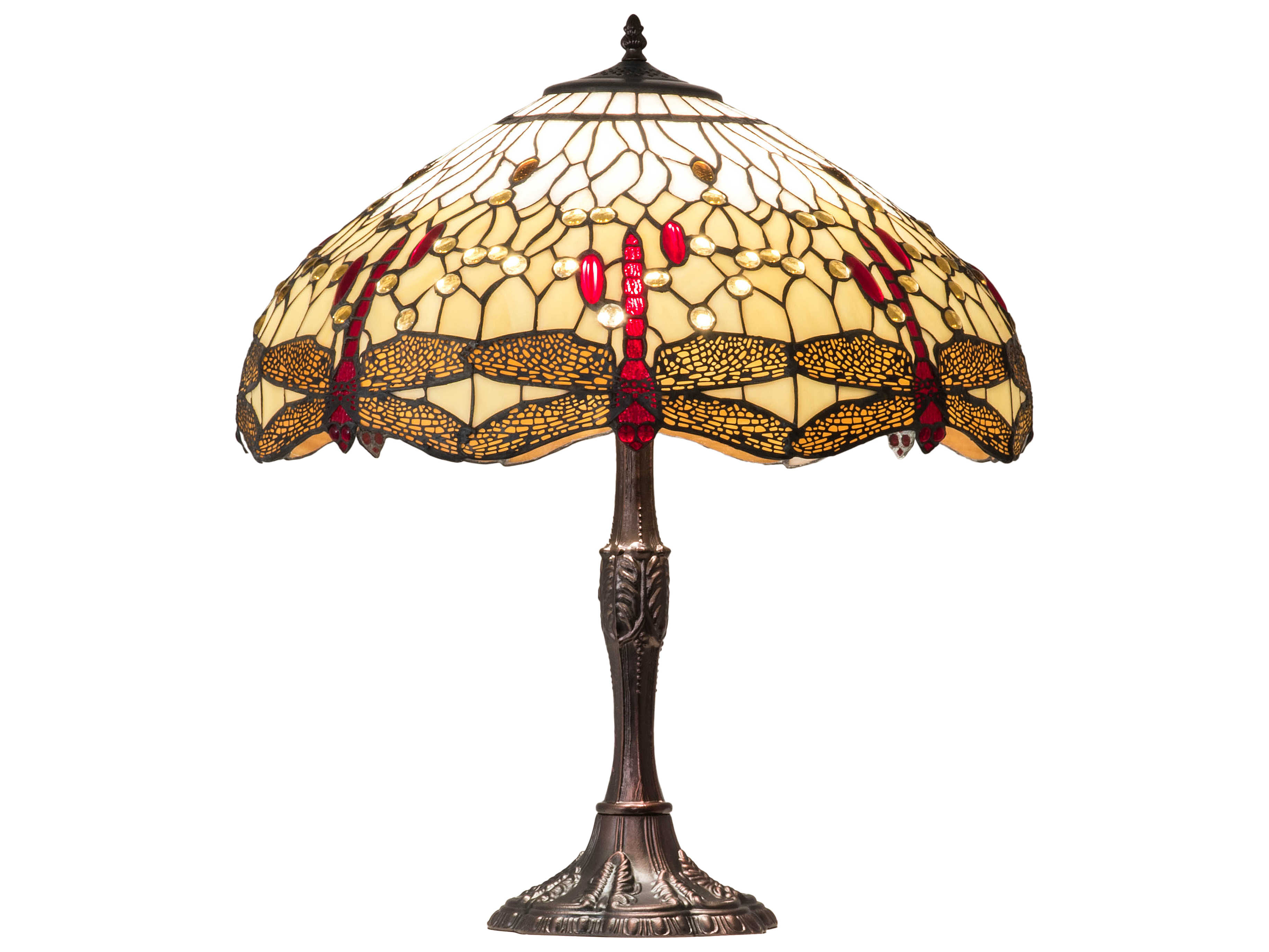 Meyda Tiffany Hanginghead Dragonfly Glass Mahogany Bronze Buffet Lamp