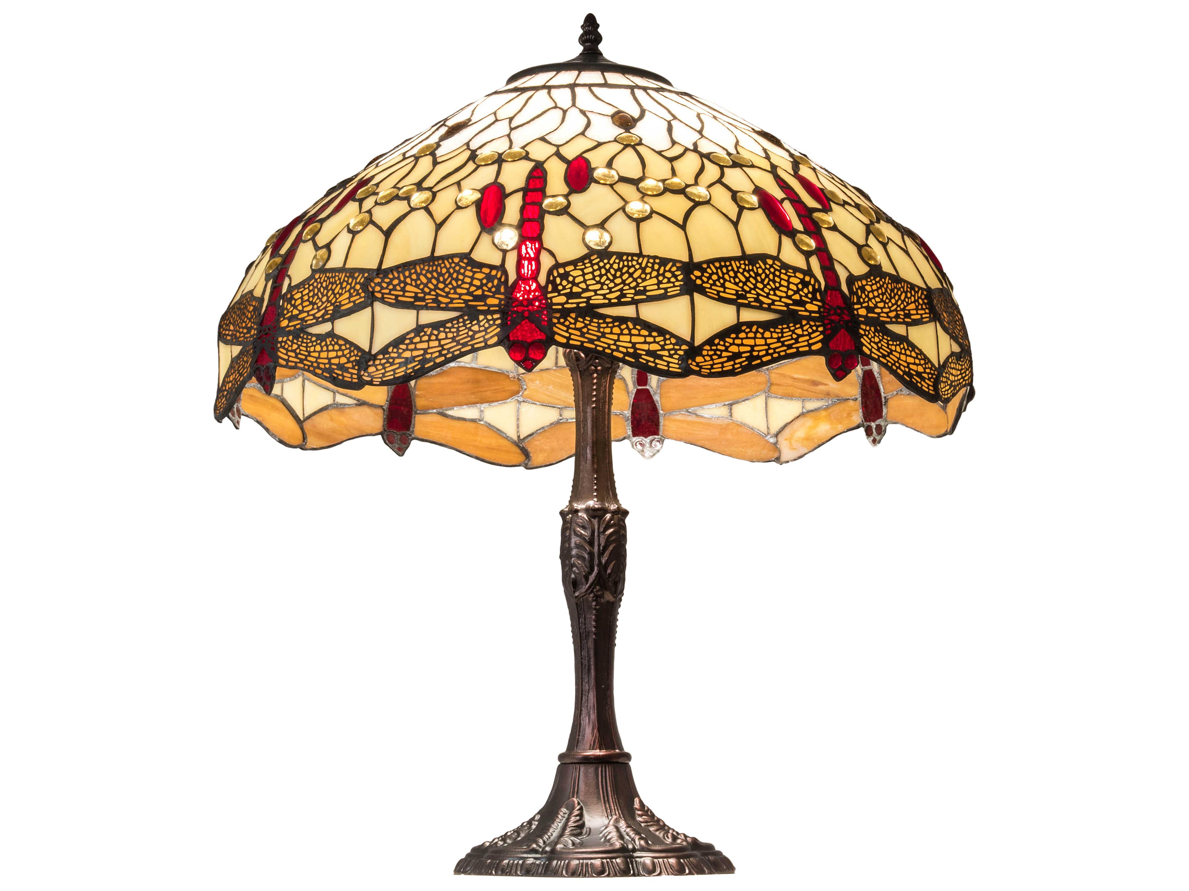 Meyda Tiffany Hanginghead Dragonfly Glass Mahogany Bronze Buffet Lamp