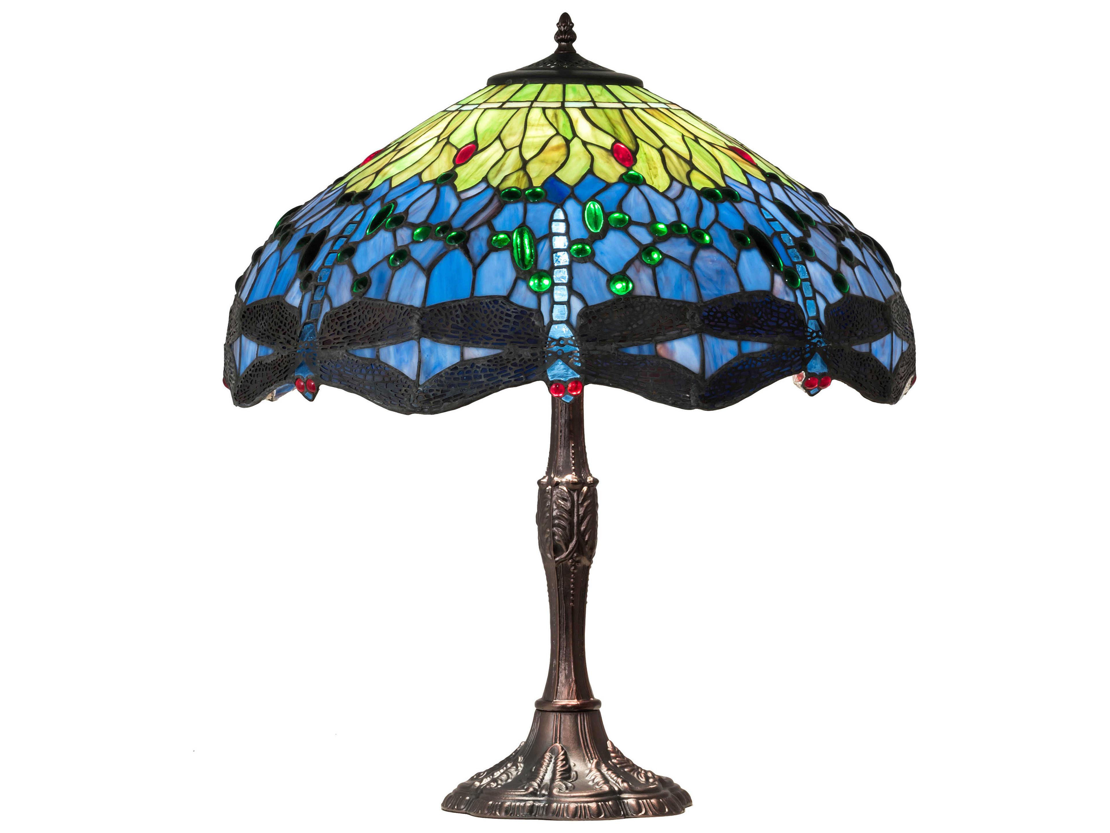 Meyda Tiffany Hanginghead Dragonfly Glass Mahogany Bronze Buffet Lamp
