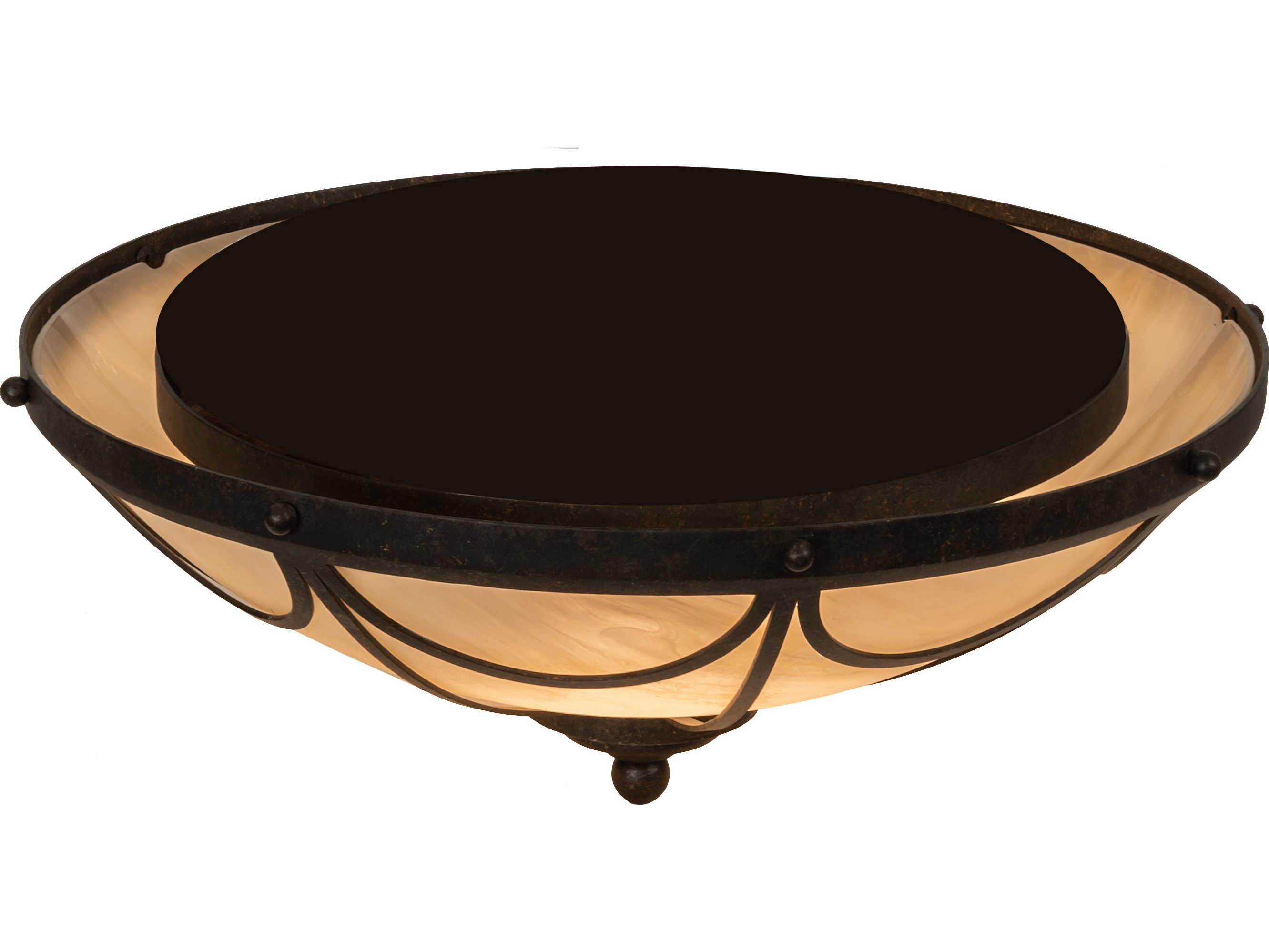 Meyda Carousel 3-Light Bronze LED Bowl Flush Mount